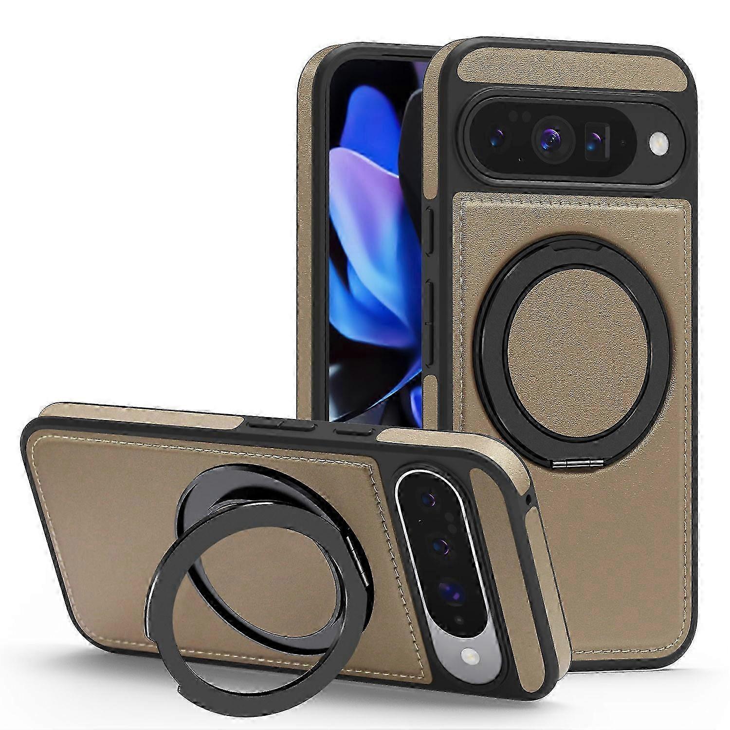 For Google Pixel 10 Pro Pixel 10 Case With Ring Kickstand Compatible With Magsafe Pu Leather Back Co