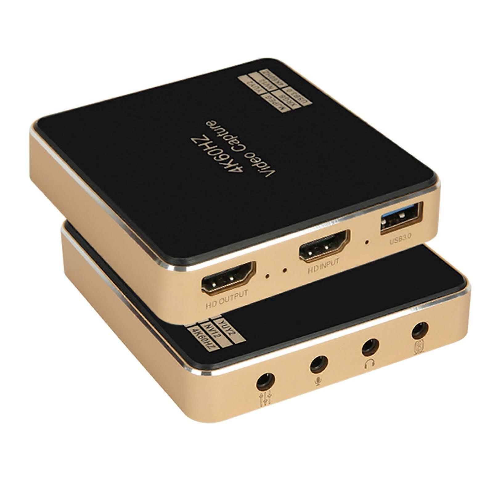 USB3.0 4K60HZ HDTV Capture Device For Streaming Recording With Instantly Setups Durability Metal Frame Multicolor
