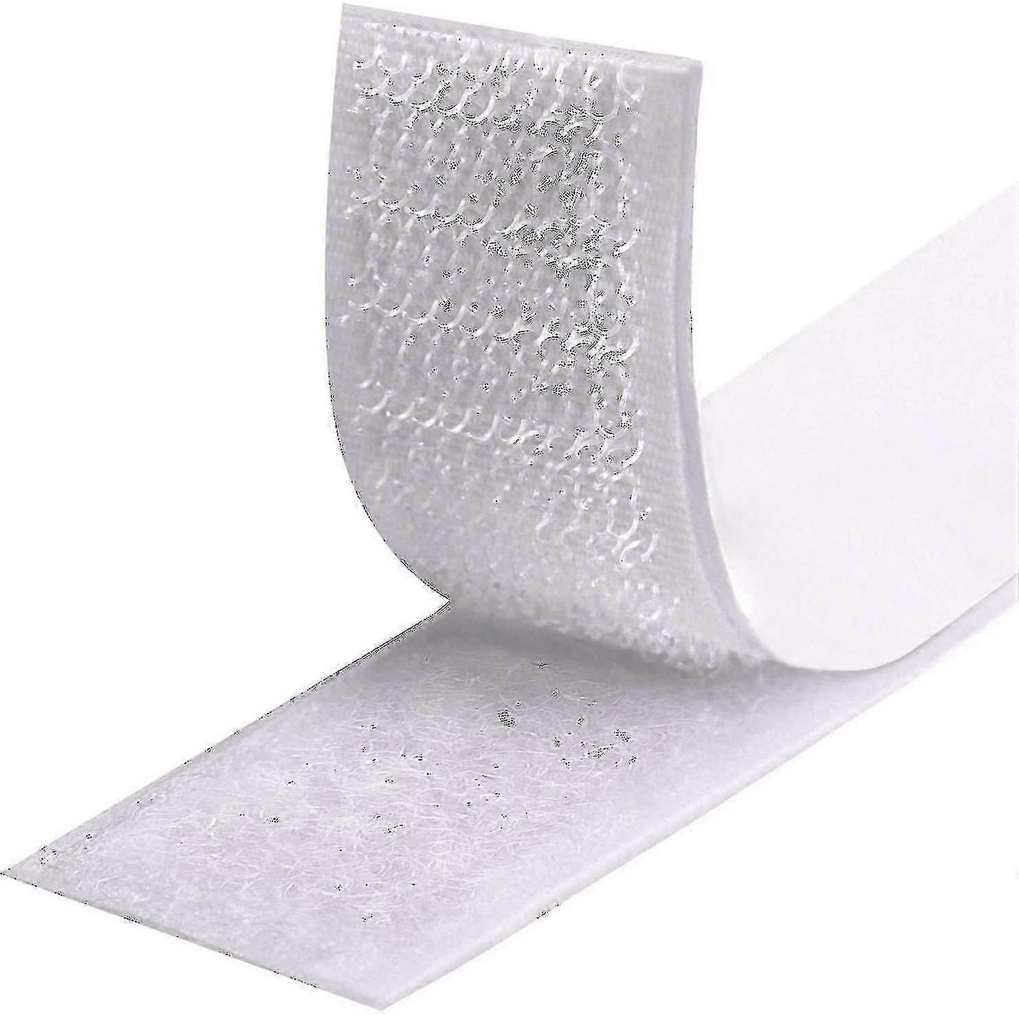 شريط فيلكرو ذاتي اللصق، 5 أمتار، قوي للغاية، لاصق على الوجهين، مع شريط فيلكرو بعرض 20 مم، وسادة لاصقة ذاتية اللصق مع شريط حلقي