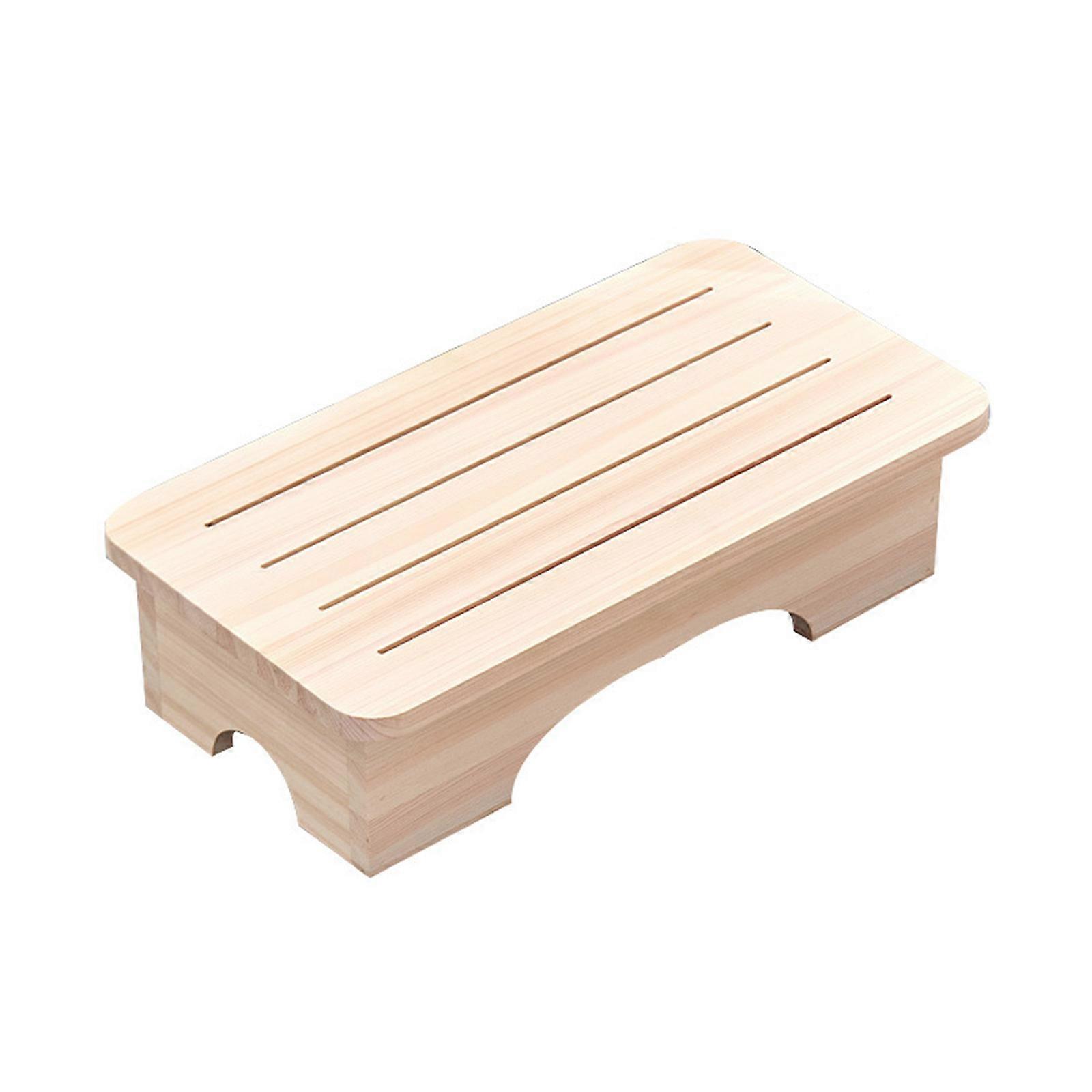 Step Stool Crafted From Solid Wood Scratch Resistant Surfaces Footrest No Assembly Needed For Home Organization  Log color