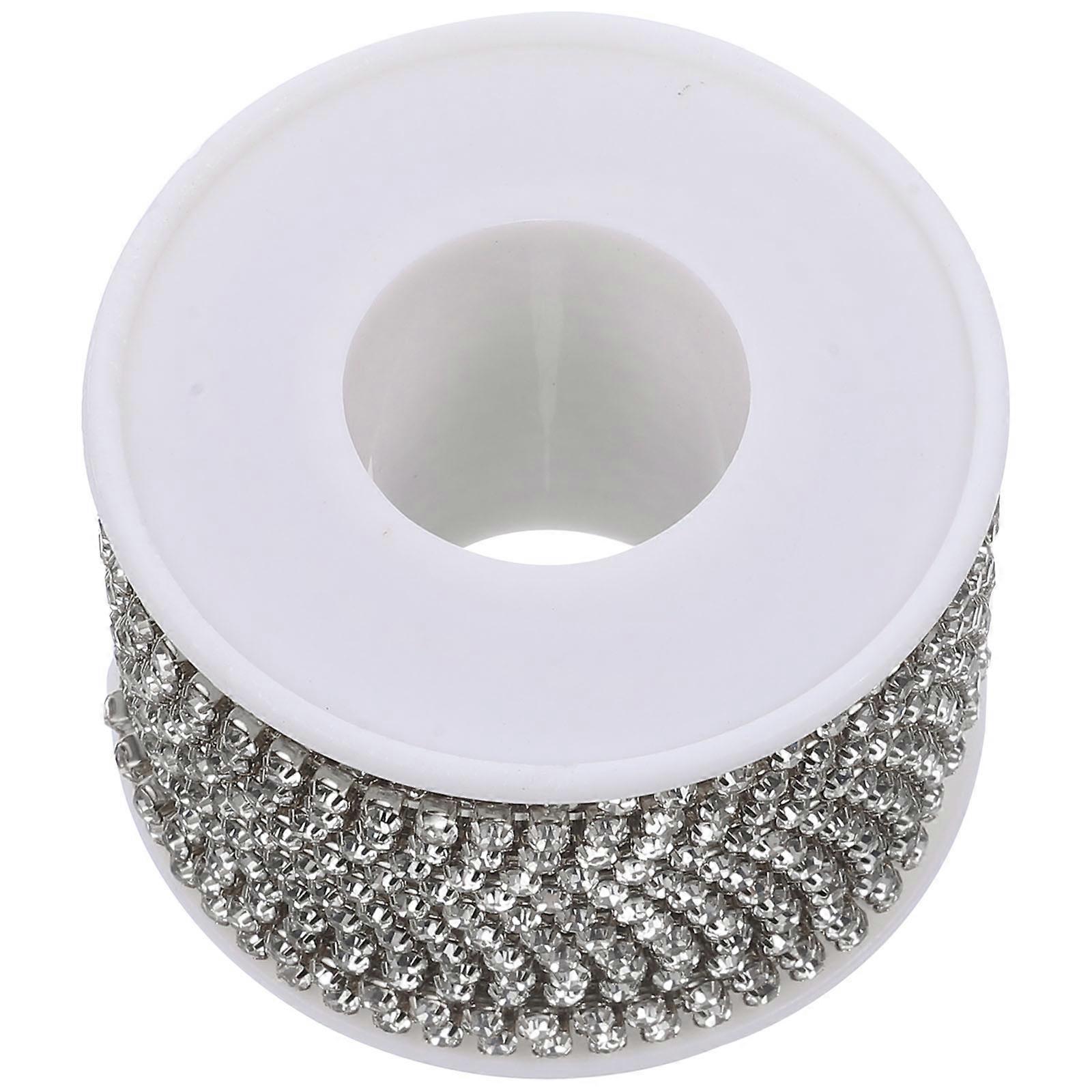 Silver Rhinestone Chain Clothes Chain for Decor 1 Roll Creative DIY Use