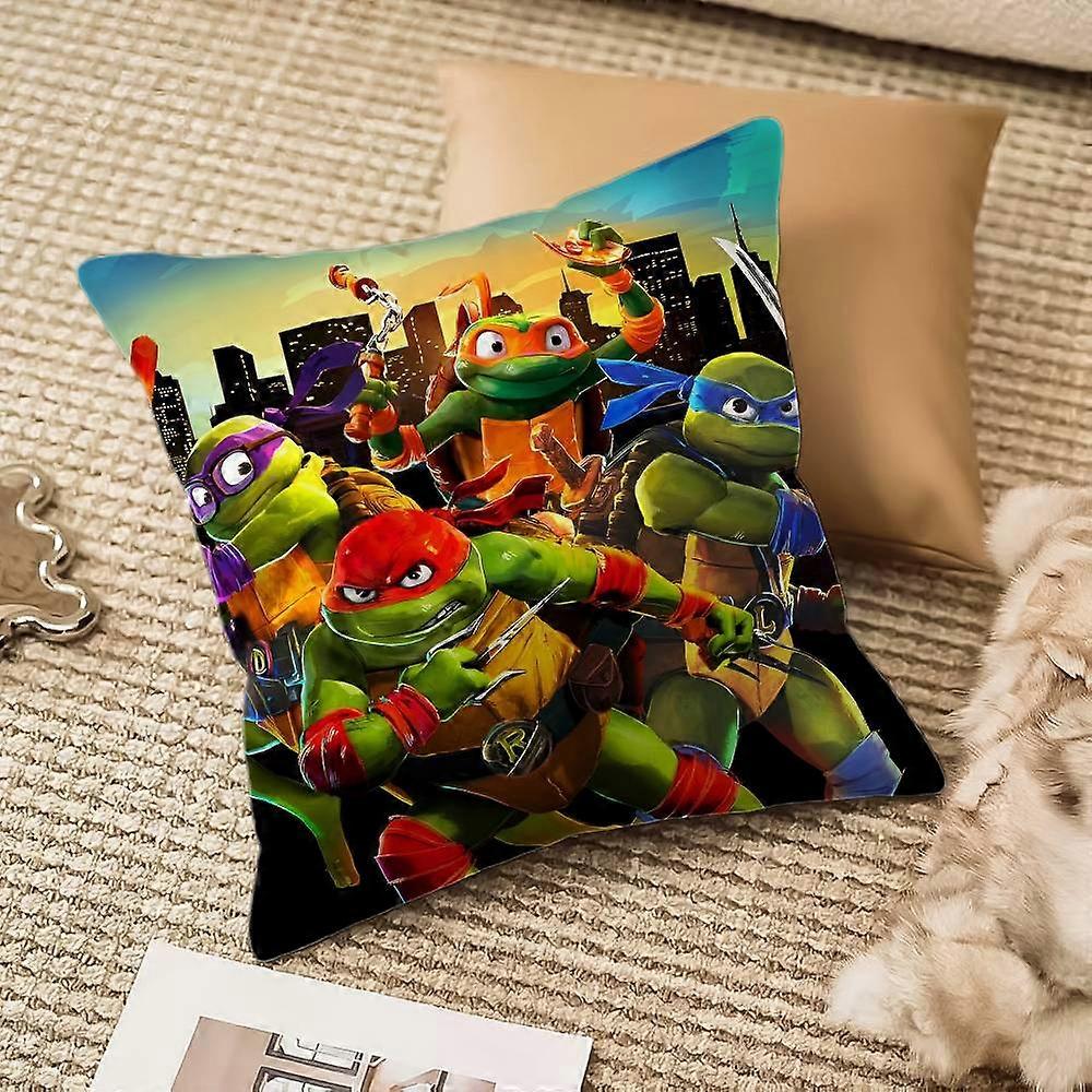 TT-eenage M-Mutant Ninja Turtles Pillow Case Anti-dustmite Invisible zipper Sofa Bed
