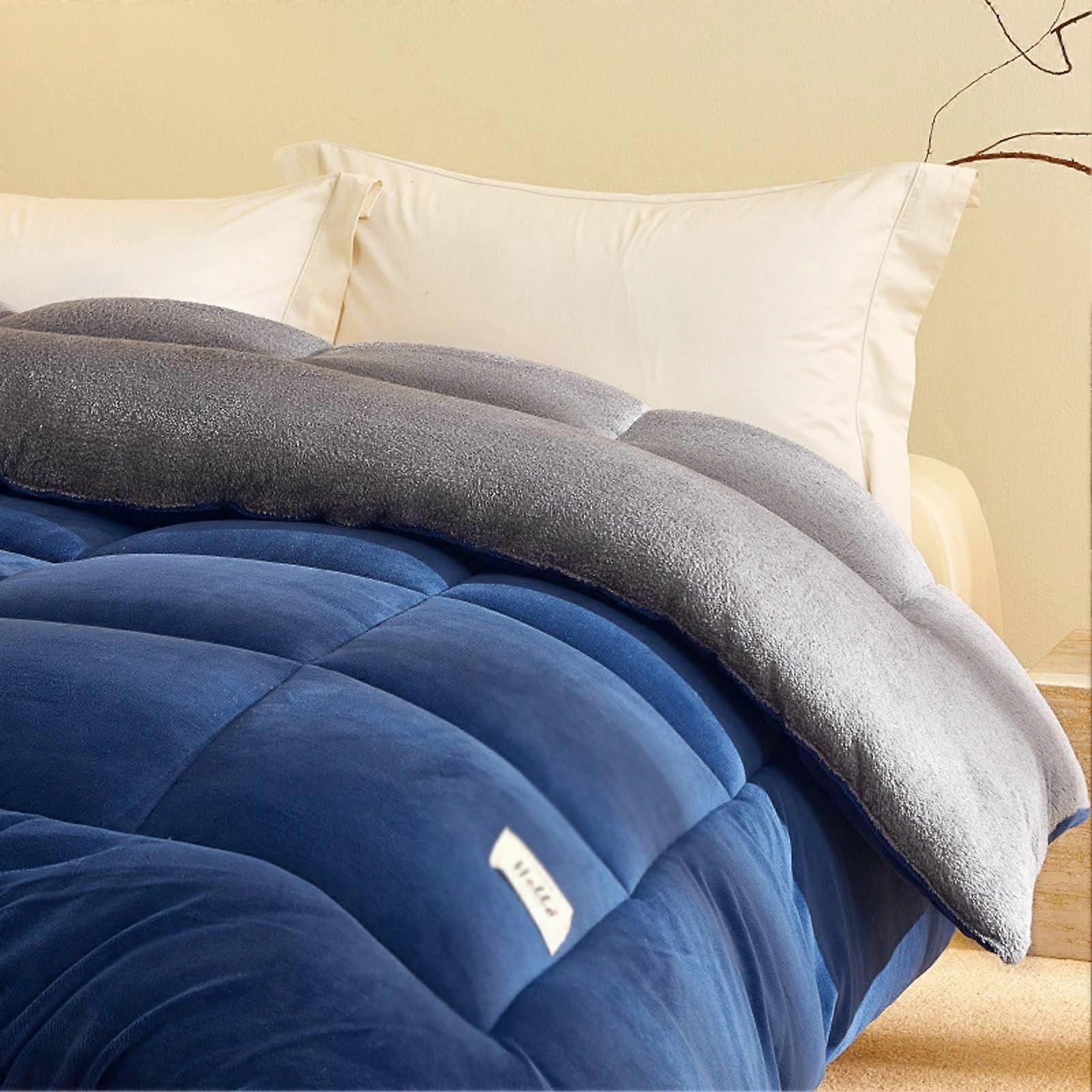 Sherpa Comforter Set with Thick Fluffy Quilt, Soft Warm Bedding for Winter Sleep, D 200x230cm 4kg