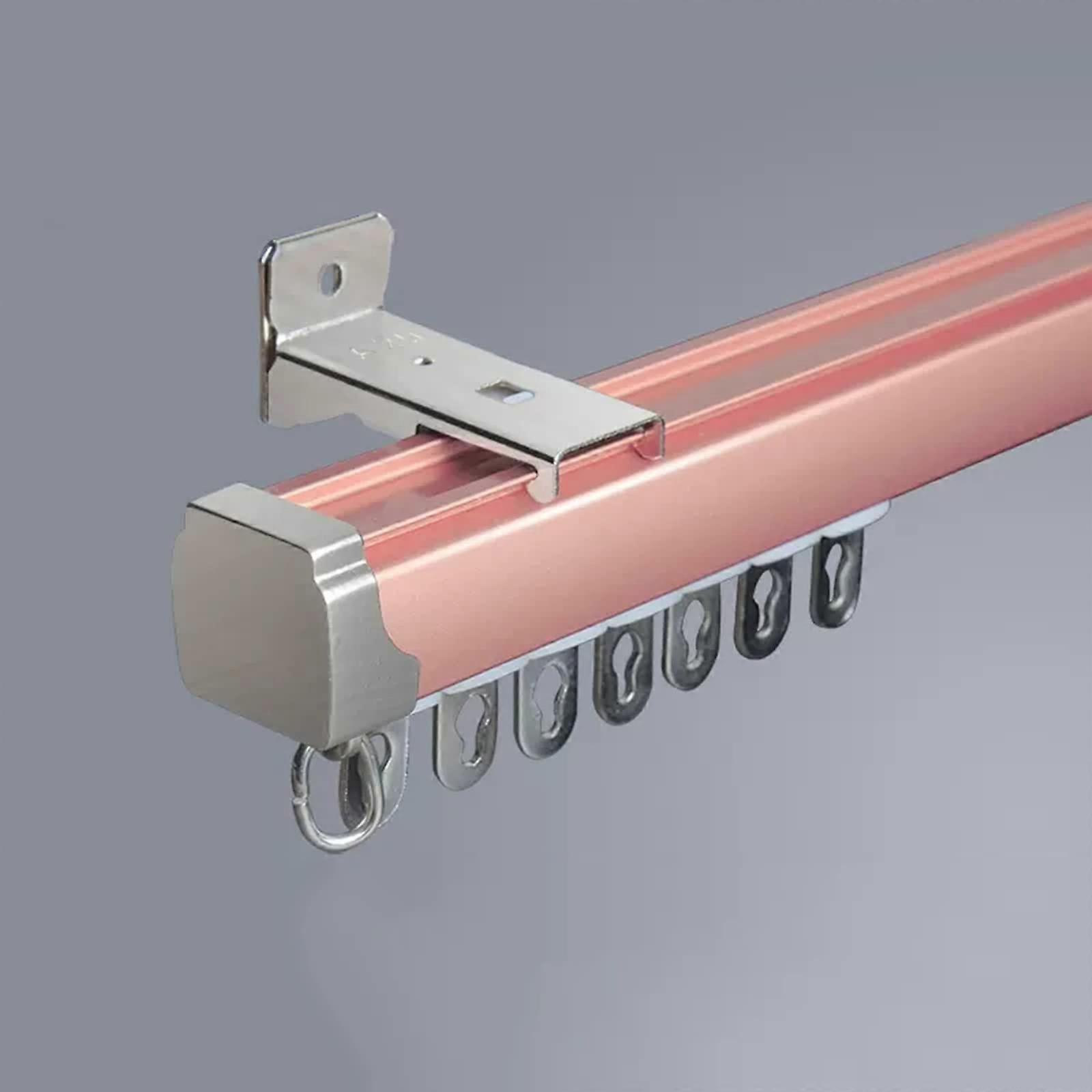 Ceiling Curtain Track Set of 2, 1.6m Total Length, Pink, for Window and Room Divider