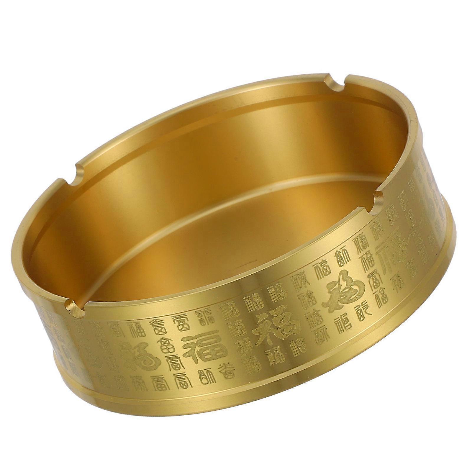 Vintage Brass Ashtray for Storage Creative Round Ashtray Tabletop Holder