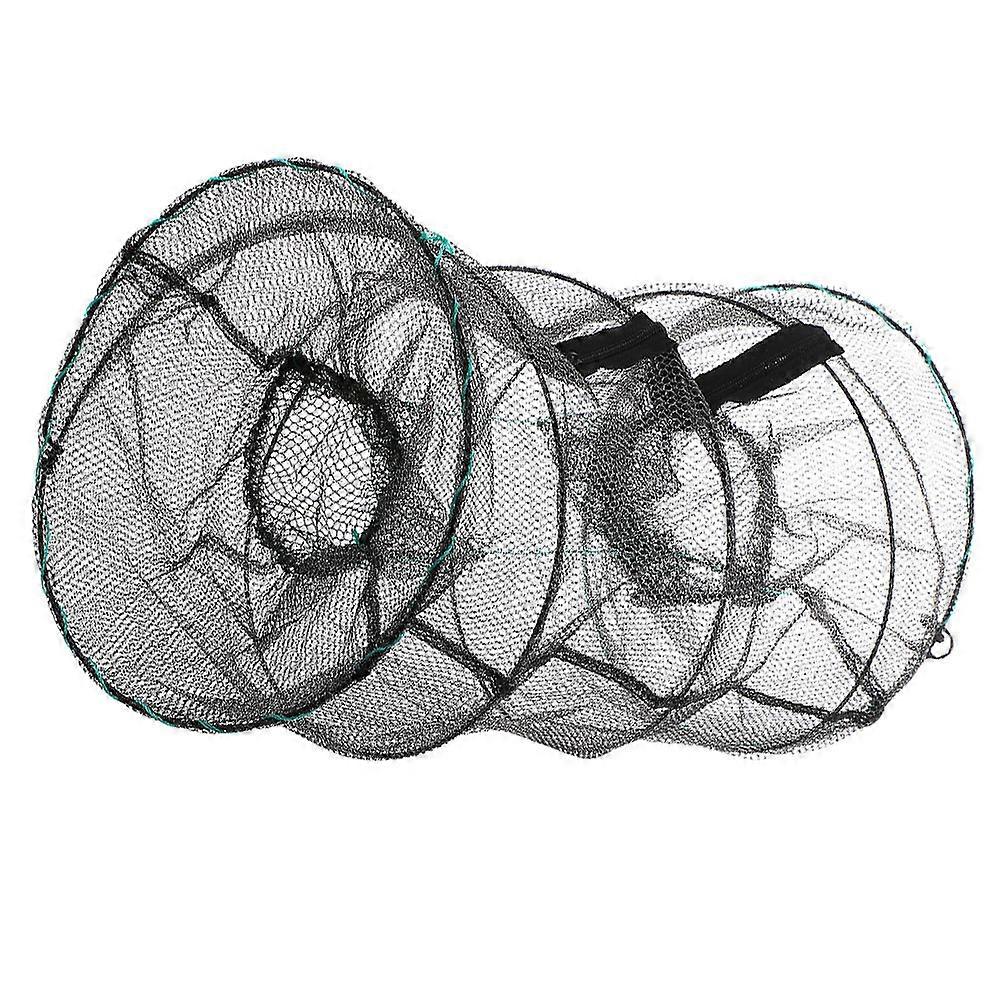Foldable Fishing Bait Trap Spring Cage for Crabs Trap Black