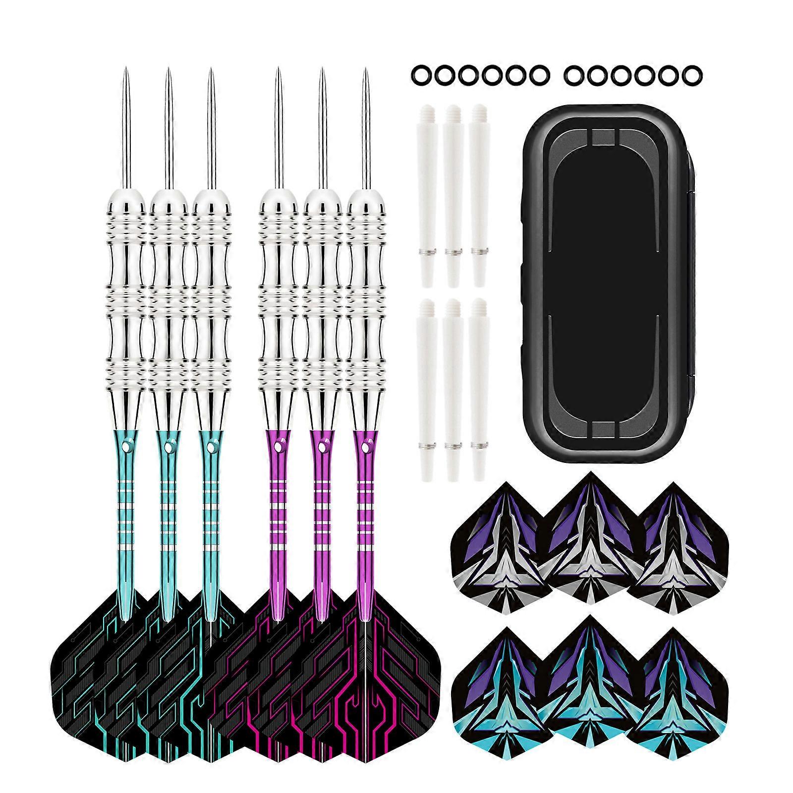 1Set Aluminum Shafts Metal Dart with Carrying Case Professional Steel Tip Dart Set Dartboard Part Easy to Use  Zihu
