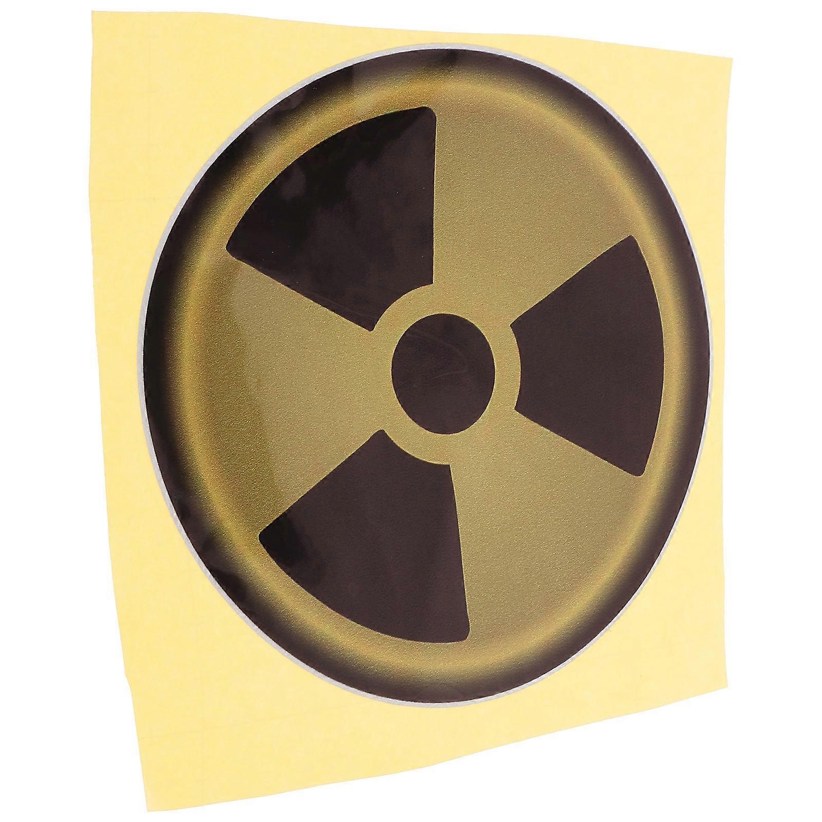 Yellow Radiation Warning Sign Sticker for Caution Use 5Pcs PVC