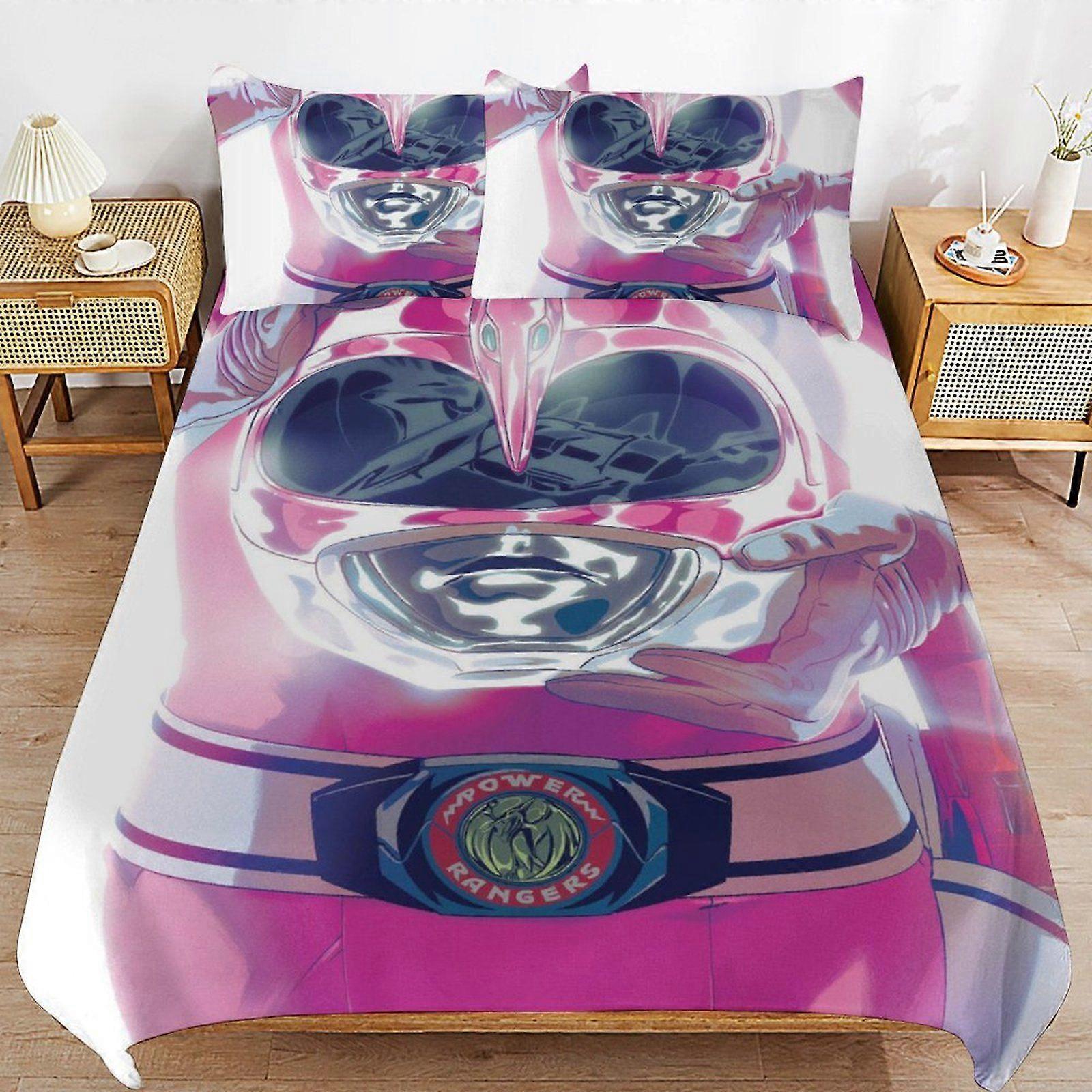1585BF Power Rangers The Animated Series Super Soft Bedding Quality Stitch Lightweight Zipper Feature Duvet Cover Sets for Sleeping CF1585
