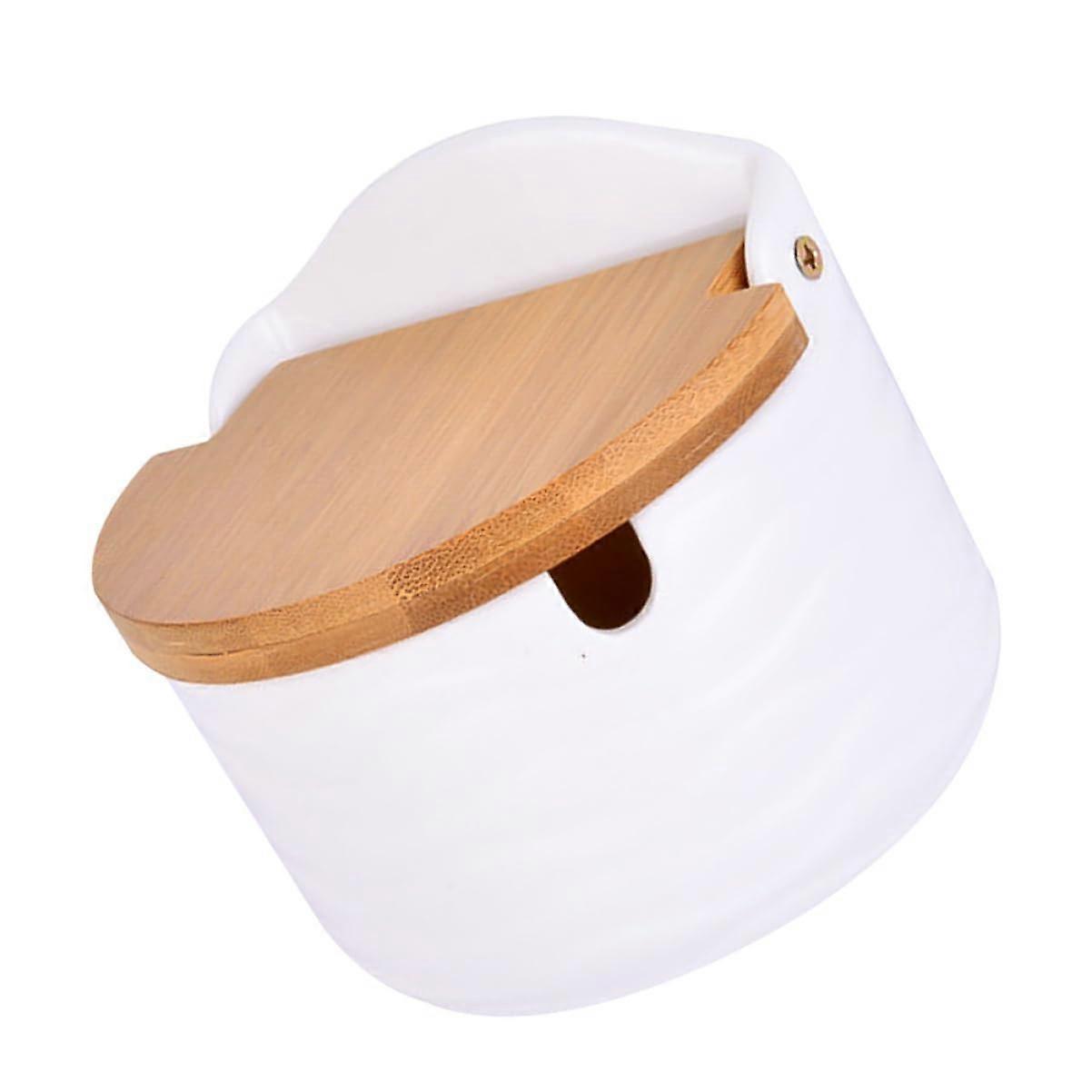 Ceramic Spice Jar with Lid Break Resistant Compact Condiment Pot for Kitchen Storage and Gifts