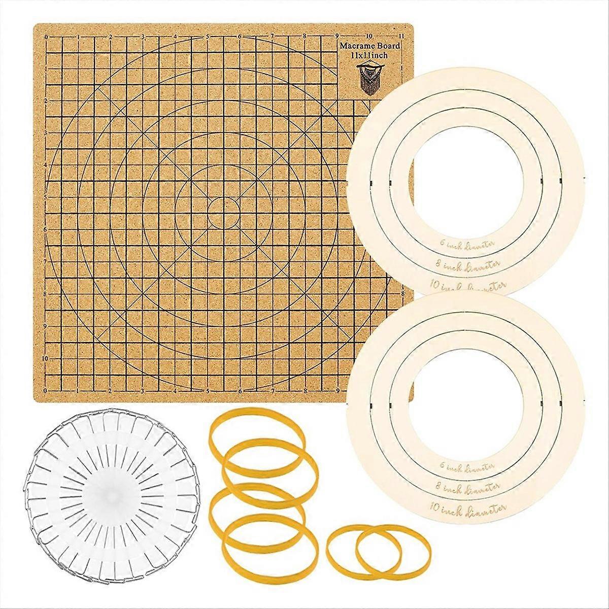 لوح ودبابيس مكرميه ، 12 × 12 في لوحة مشروع مكرميه ، مجموعة مستديرة