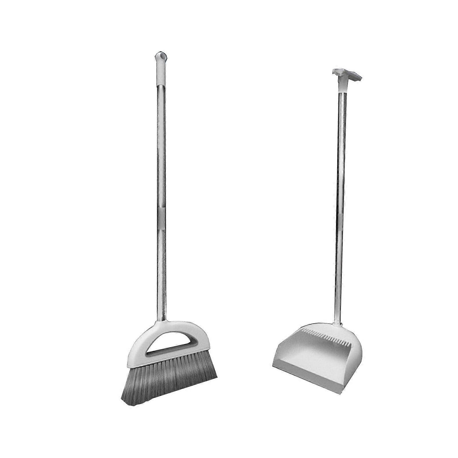 VALSEEL 180° Rotatable Broom & Dustpan Set with Scraping Teeth, Compatible with Indoor Home Cleaning, Standing Storage Buckle Type