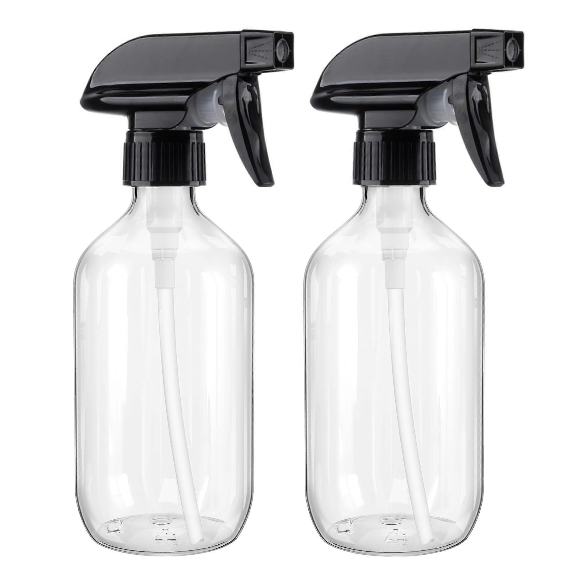 Plastic Spray Bottle 500ml Fine Mist Refillable PET with Adjustable Nozzle for Cleaning and Plants 2 Pack