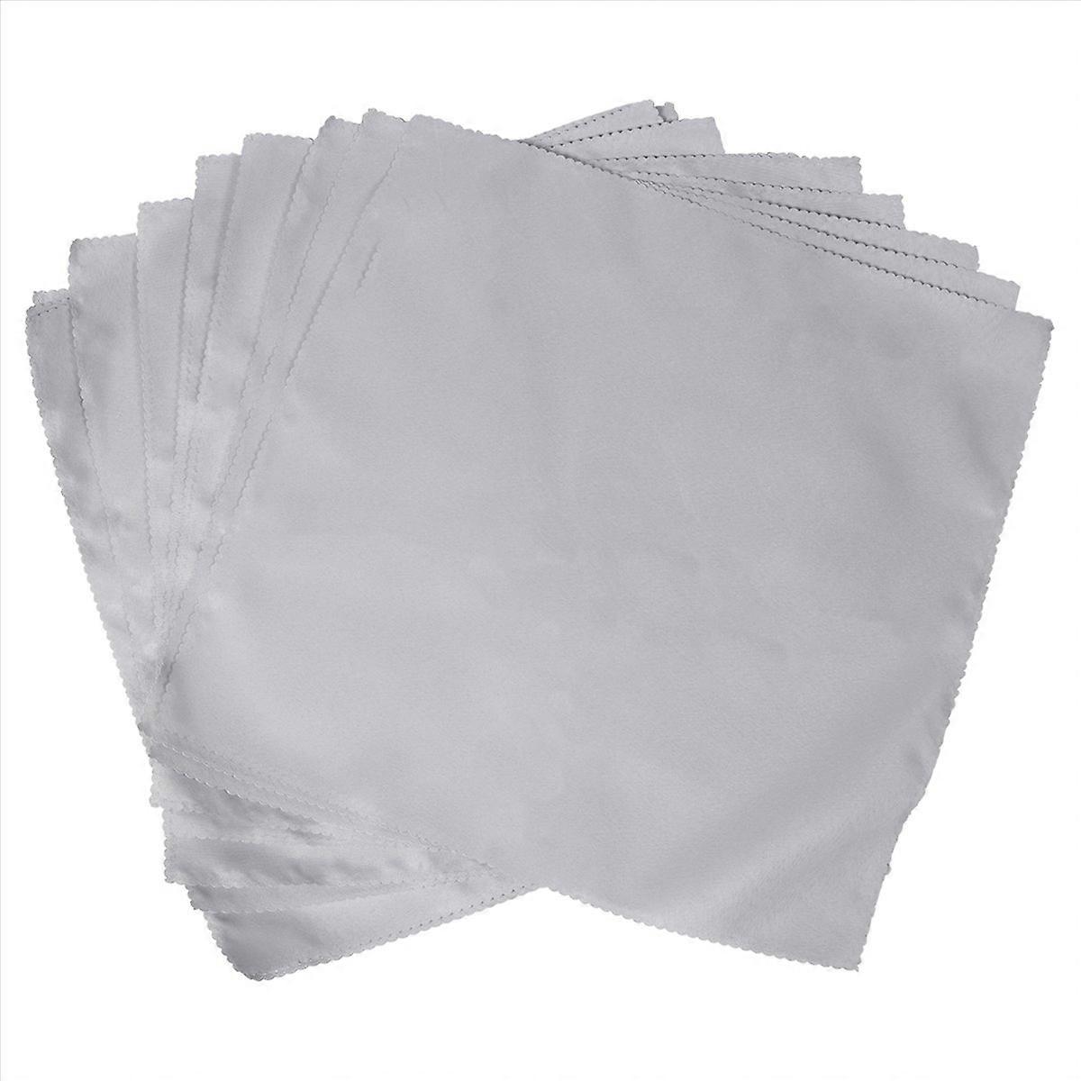 10Pcs 48X48cm Polyester Cloth Napkins for Restaurant, Silver Gray