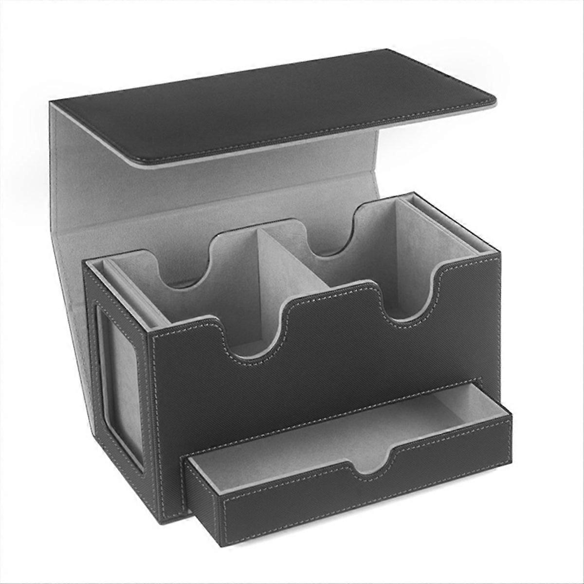 Portable Game Magnetic Card Storage Box, Drawer Storage Box, gray