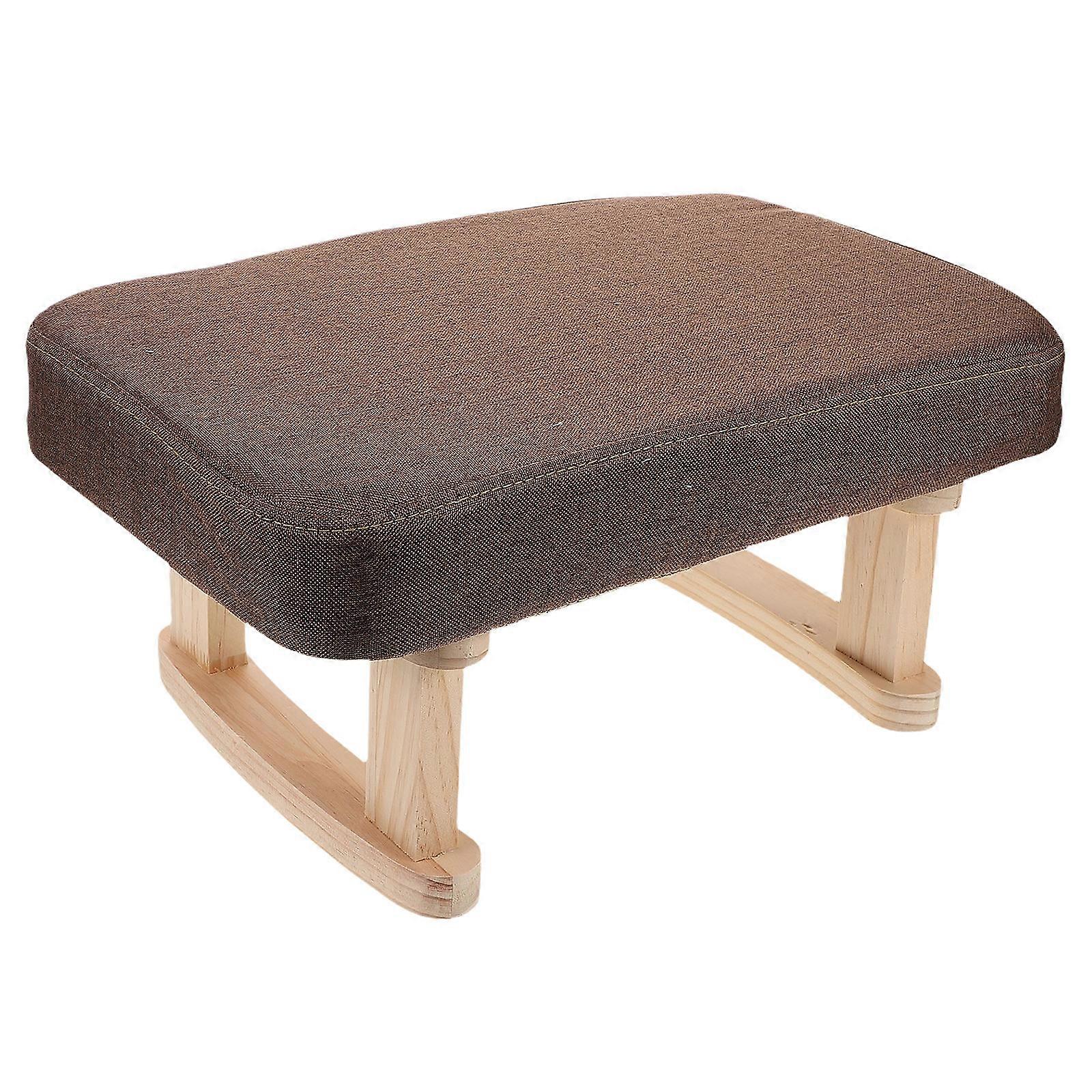 Home Stool Low Stool for Footrest and Seating with Solid Wood Legs 1 Piece