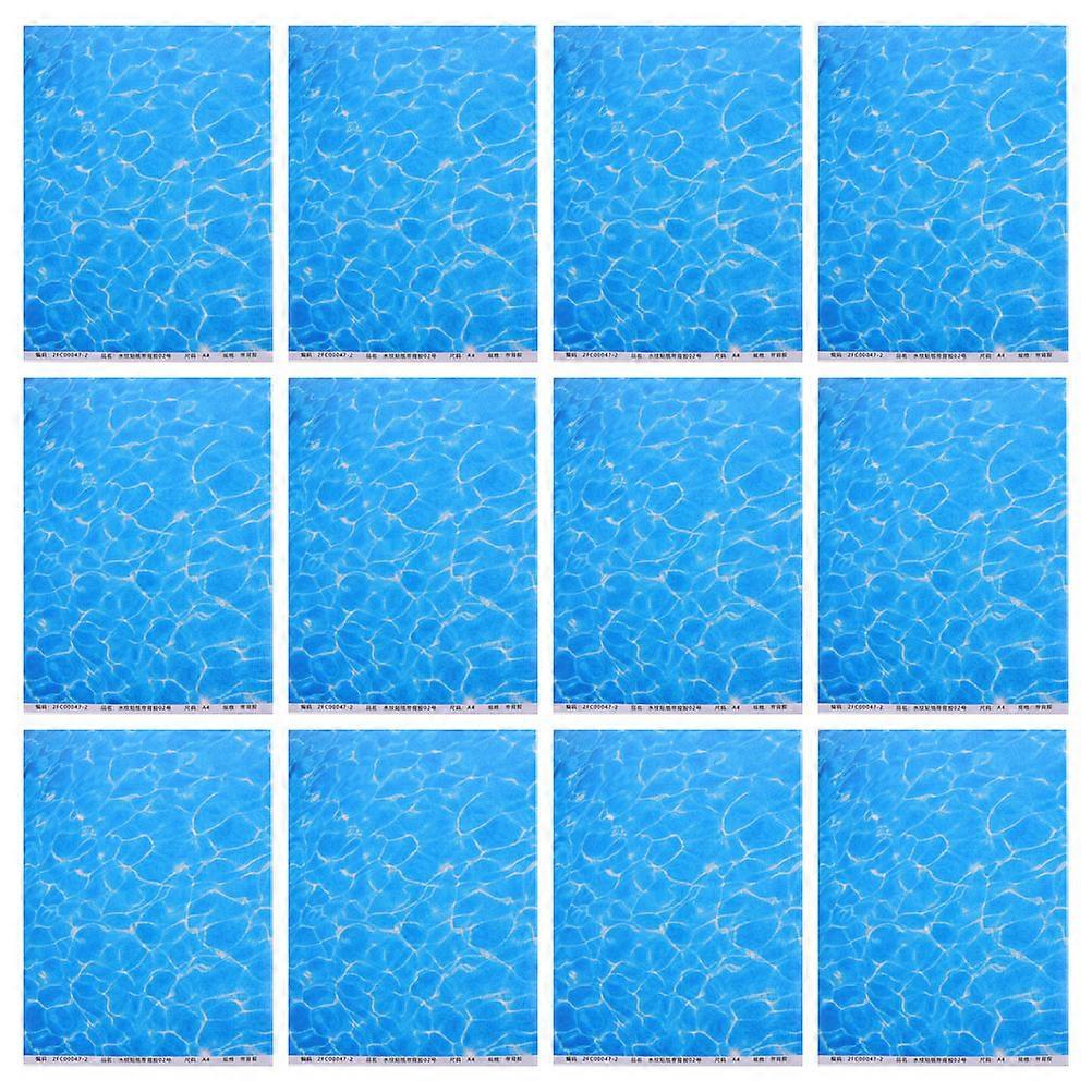 Ocean Texture Scrapbook Paper for Party Decorations 12Pcs Water Pattern Sheets