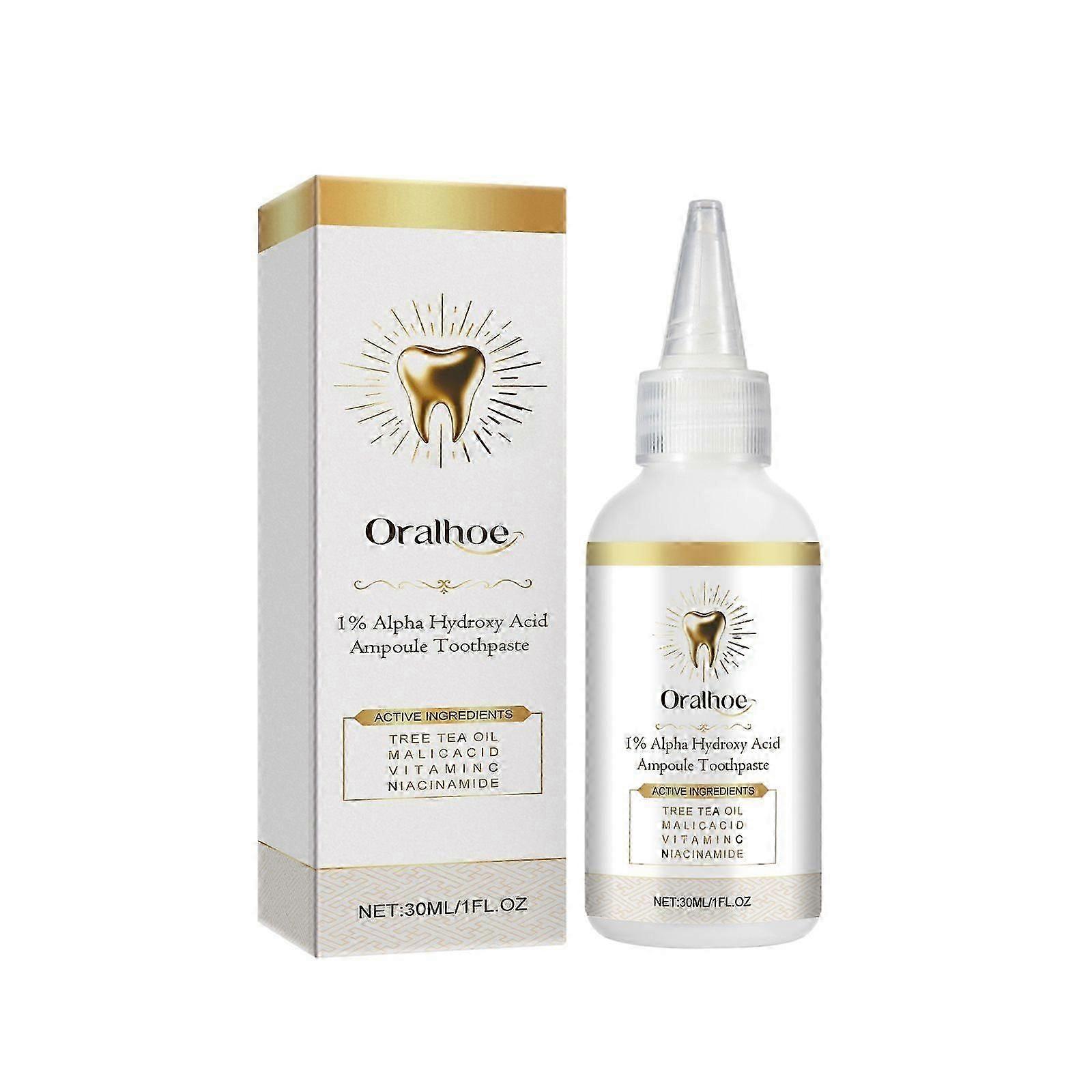 Whitening Toothpaste with Malic Acid & Vitamin C  Deep Clean, Brighten Teeth, Reduce Bad Breath, Gentle on Enamel, Promotes Gum Health, 30ml