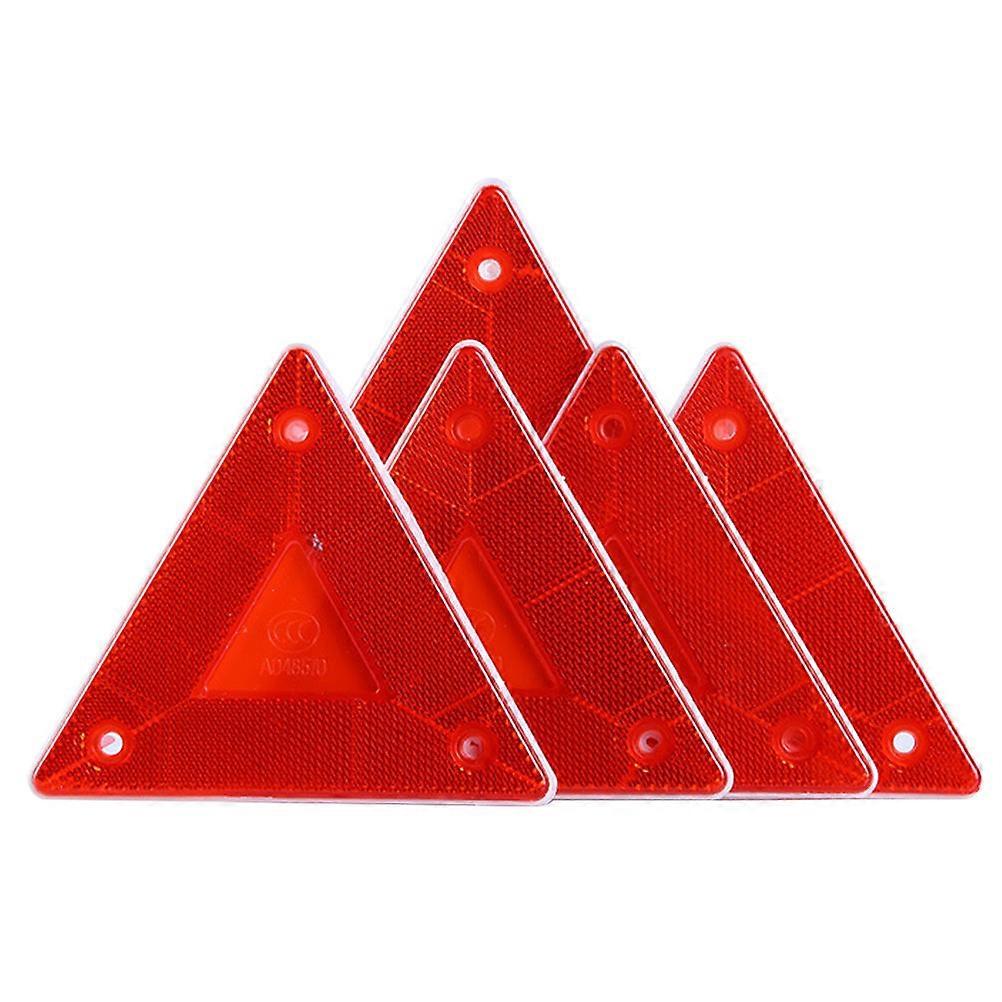 Roadside Hazard Warning Sign Triangle Warning Sign for Emergency Use 5Pcs Red