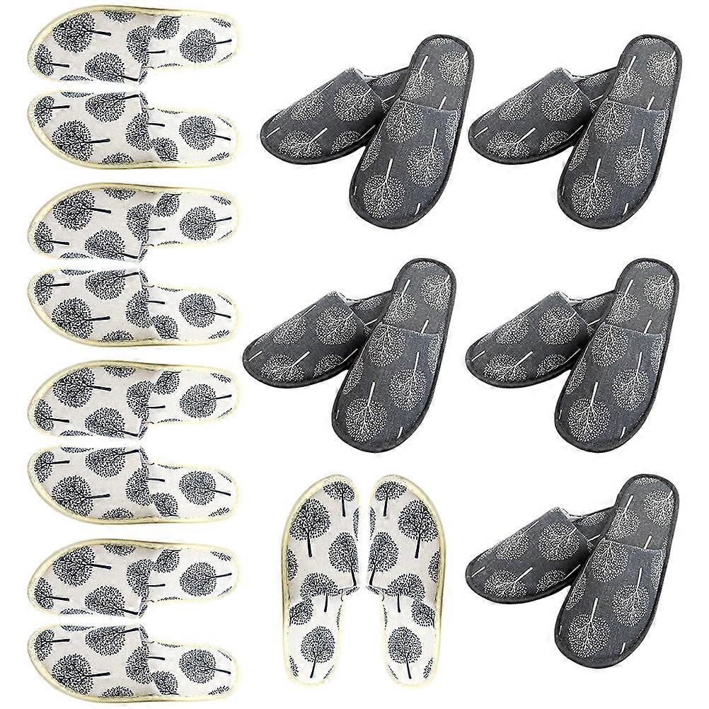 Hotel Printed Disposable Slippers 30 Pairs Simple Cloth Spa Slippers Closed Toe Design Ideal For Home Use And Spa Occasions