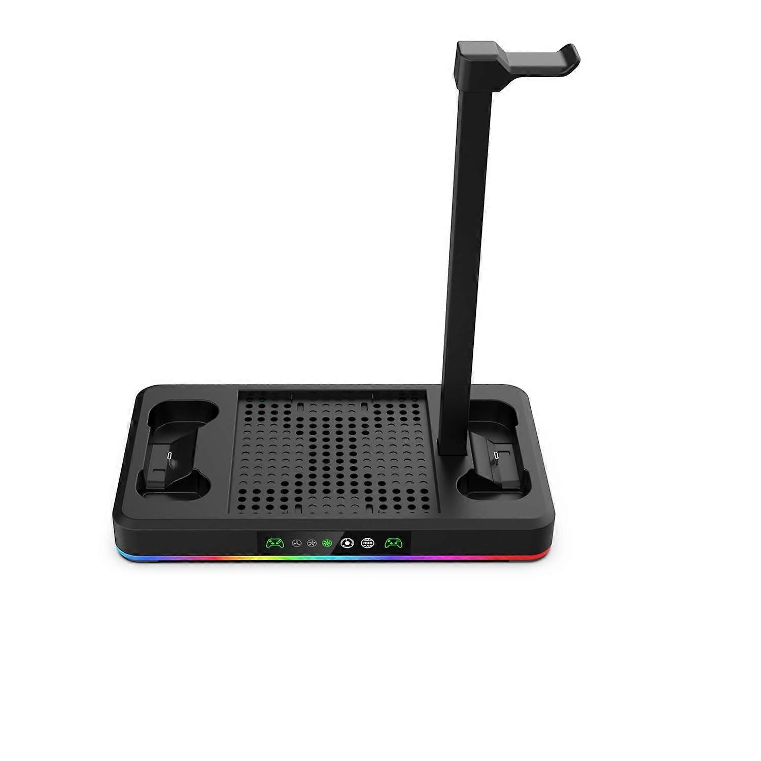 Cooling Stand with Turbo Fan, Dual Controller Charging, RGB Lighting and Headset Holder for Xbox Series X/S