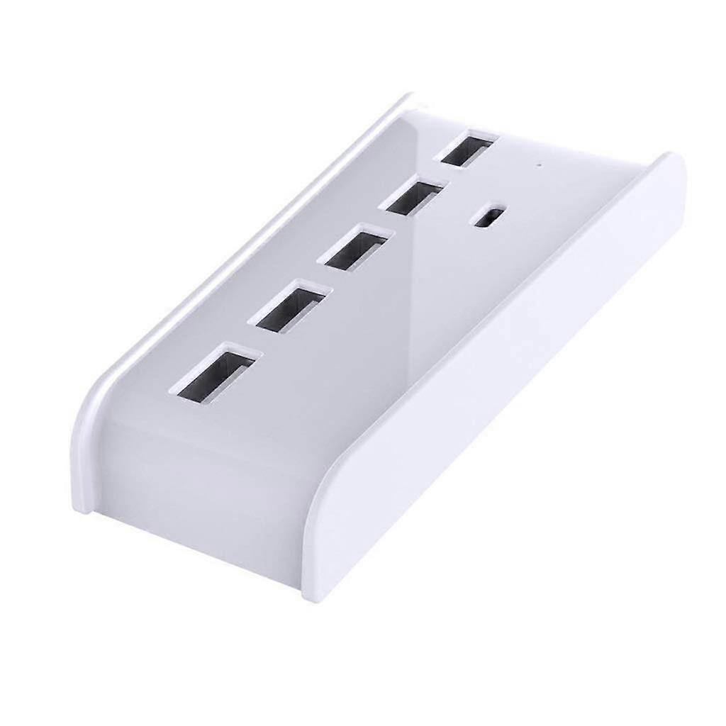 USB Hub for PS5 with 5 Ports Fast Charging and MultiDevice Support, White