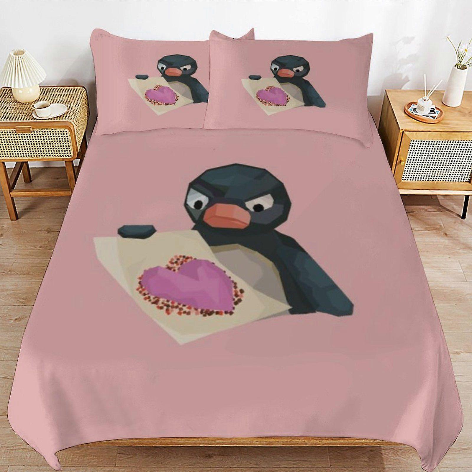 Pingu Simple Smooth Finish Practical Zipper Closure Soft Bedding Duvet Cover Sets Sleep Essentials