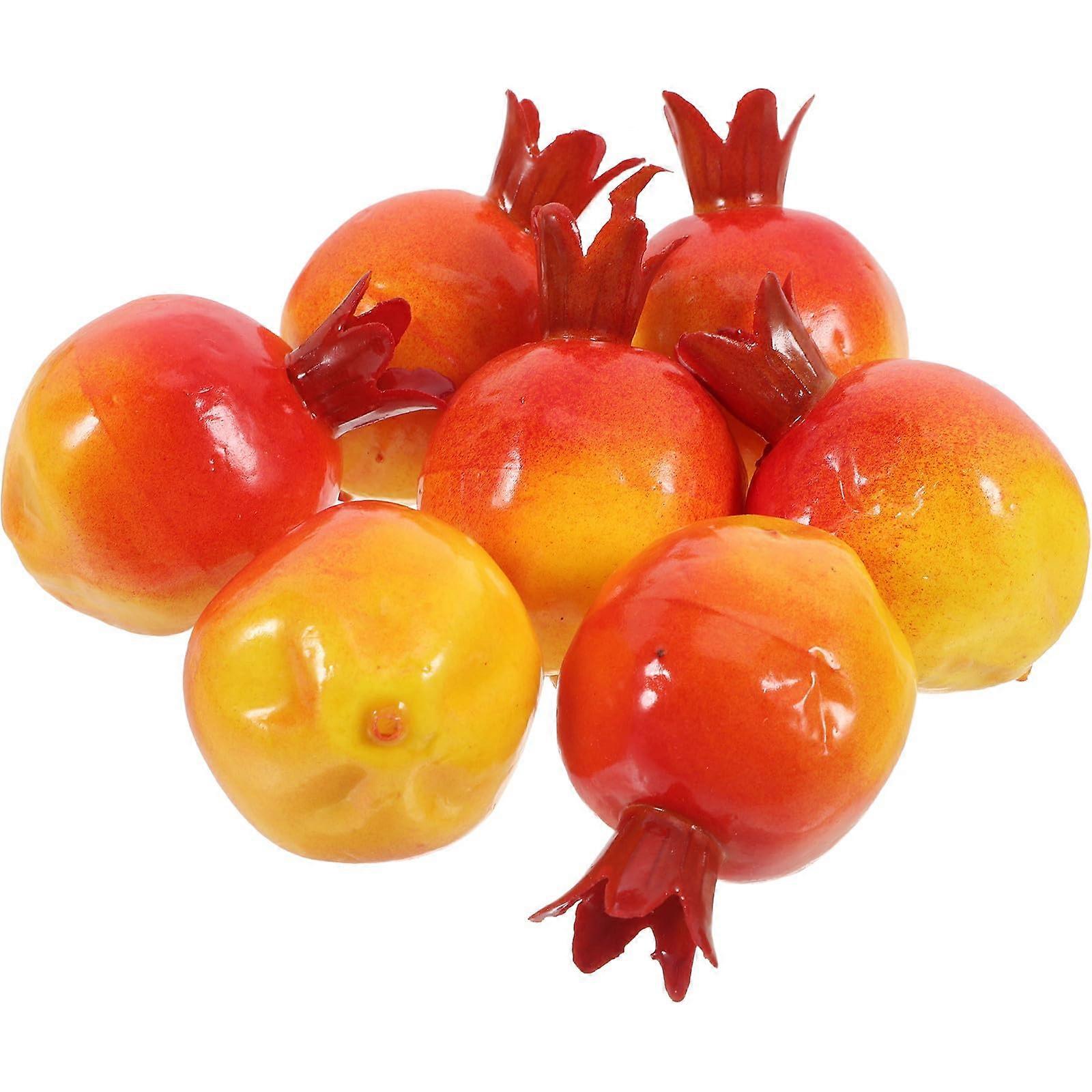 24Pcs Realistic Artificial Pomegranates, Mini Yellow Red Fake Fruit Decor for Home and Party Display