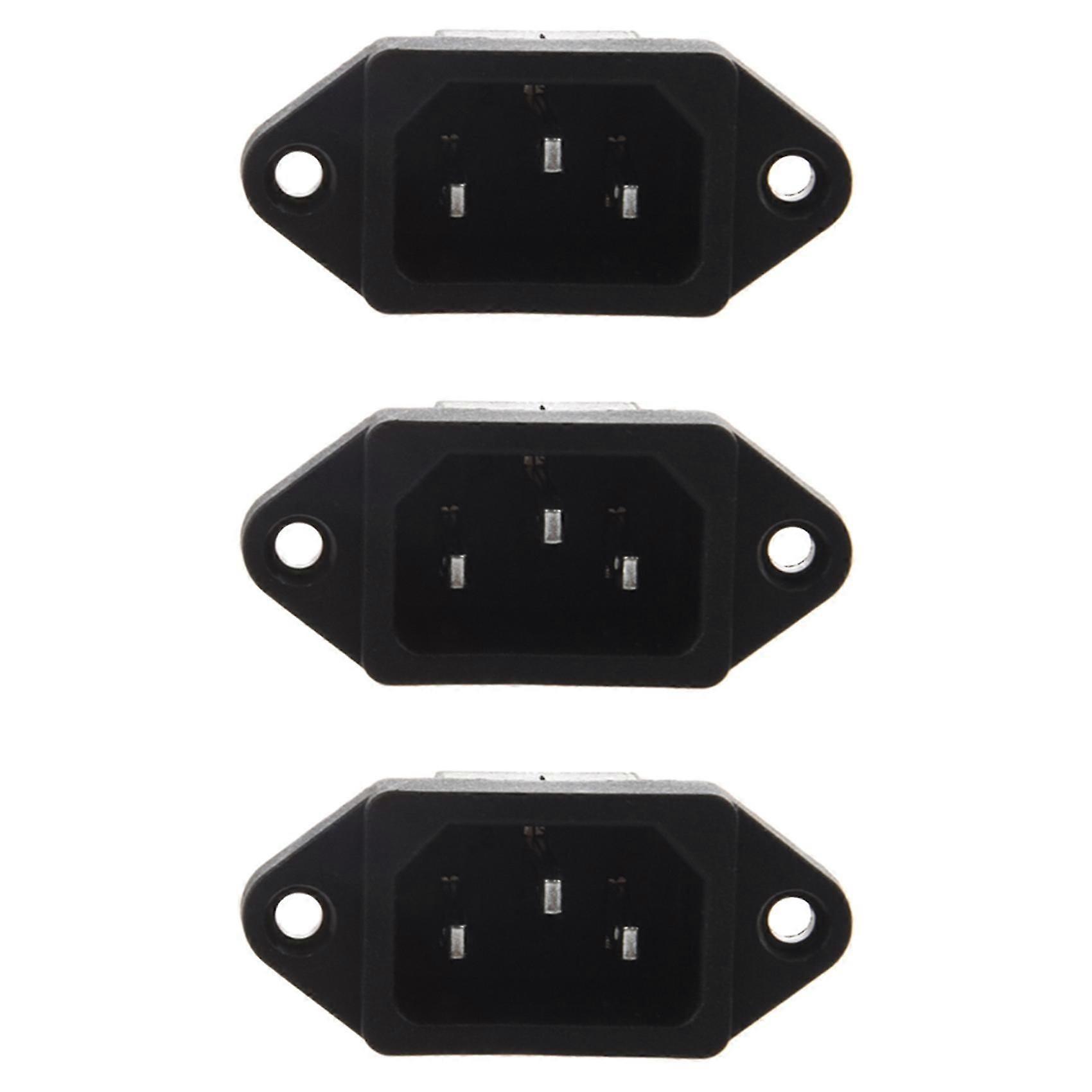 3-Pack IEC 320 C14 Male Plug PCB Panel Power Inlet Socket-JJ