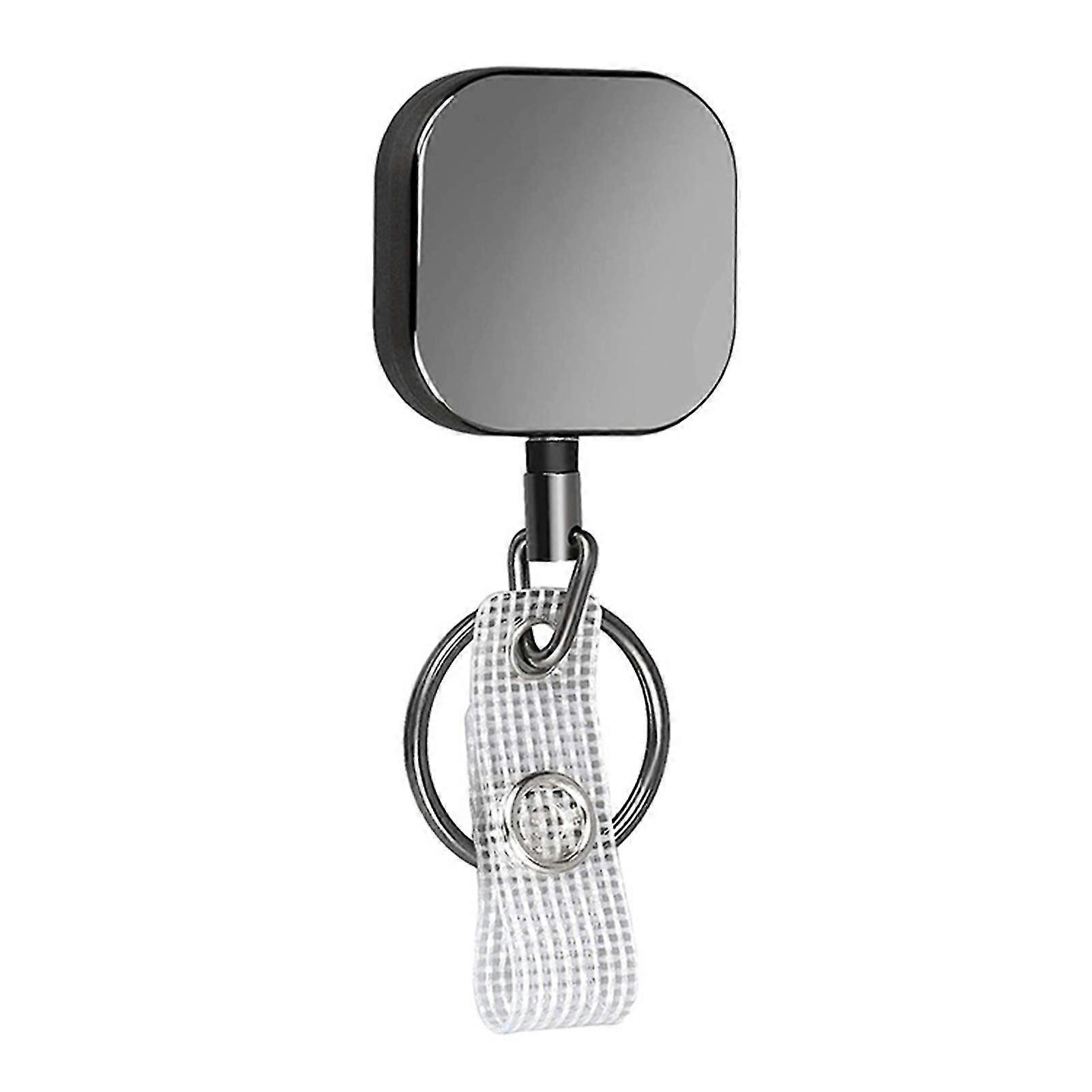 Pull Keyring Retractable Strong Clamping Portable Heavy Duty Square Id Badge Holder For Home