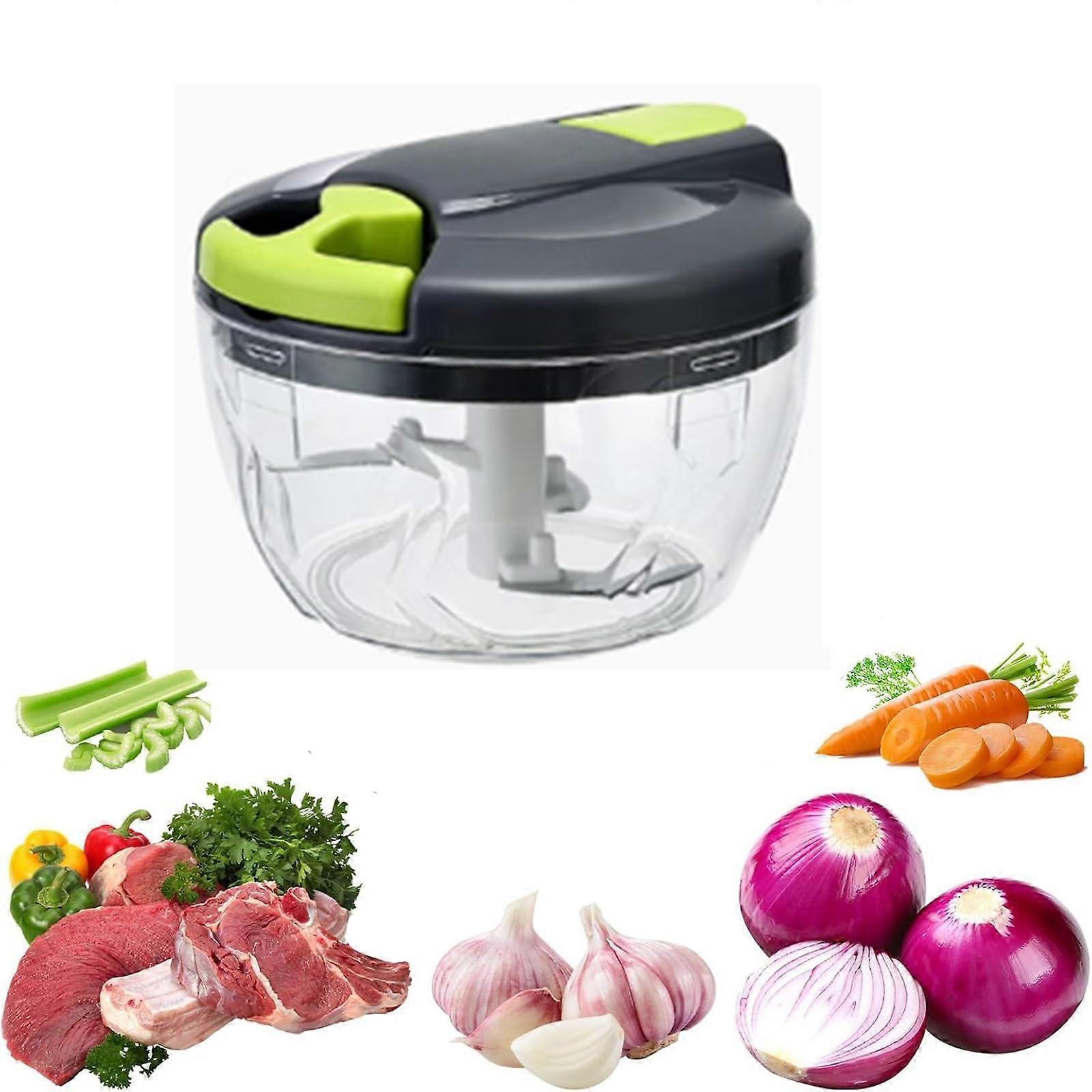 Manual Food Chopper Garlic Mincer 500ml Easy Clean Hand Pull Onion Cutter for Fruits Nuts Herbs