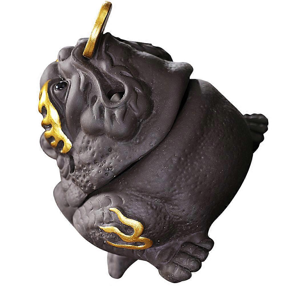 Gold Toad Shape Incense Burner Ceramic Holder for Home Aromatherapy