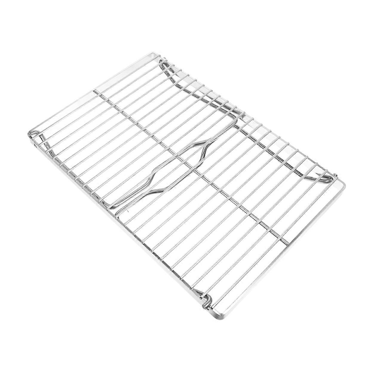 Stainless Steel Rectangular Grill Rack for Outdoor BBQ Cooking with Large Capacity and Mesh Design