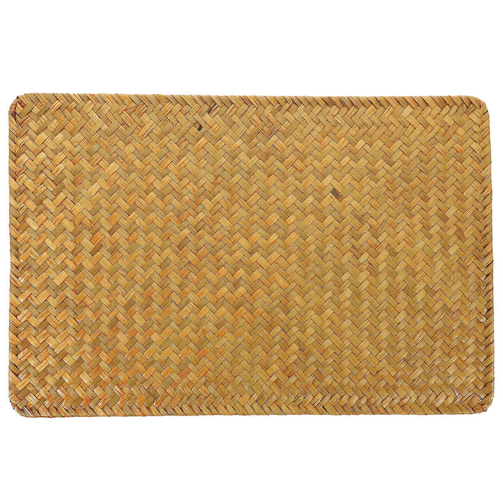 Table Placemats Bamboo Woven Placemat Protect Table Rectangular for Coffee .5X29cm 1 Set