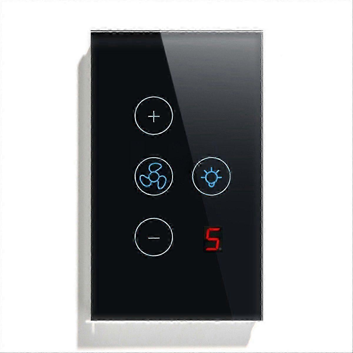 Tuya Zigbee Fan Light Switch US Network Connection APP Control Black