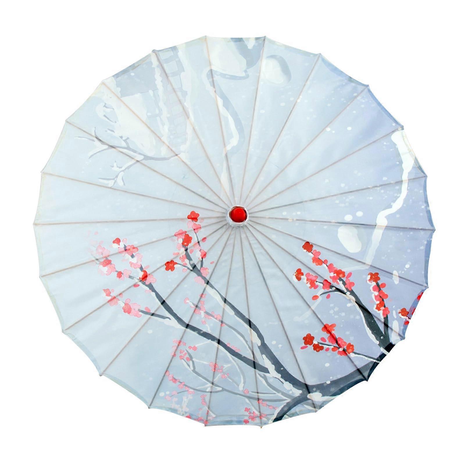 Chinese Silk Umbrella with Solid Bamboo Frame for Weddings and Cultural Dance Performances
