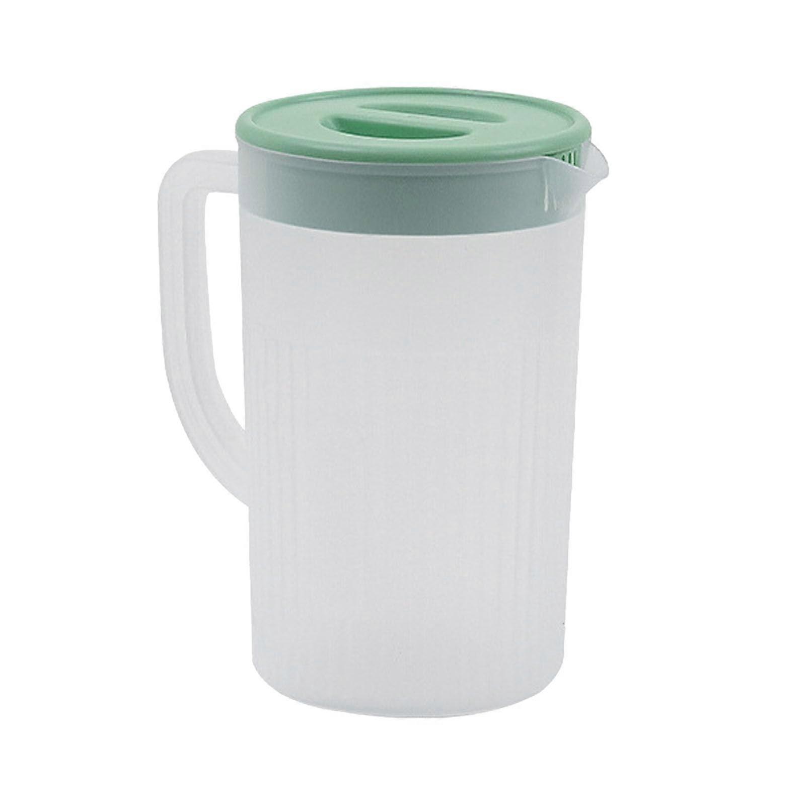 Plastic Pitcher with Lid 2.7L Large Capacity  Temp Resistant Ice Tea Kettle Matcha Green