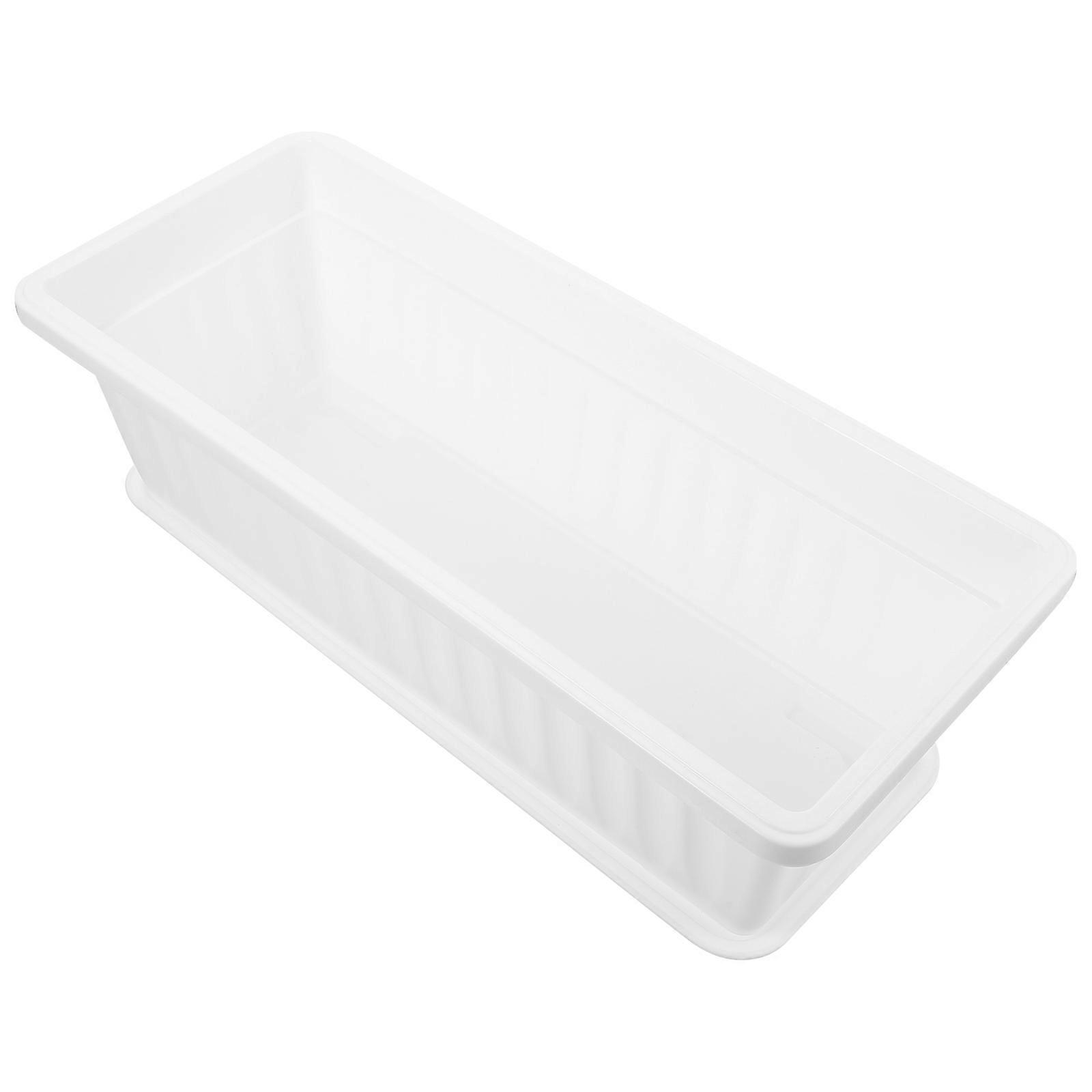 Home Planter Plastic Rectangular Vegetable Pot for Home 2Pcs White