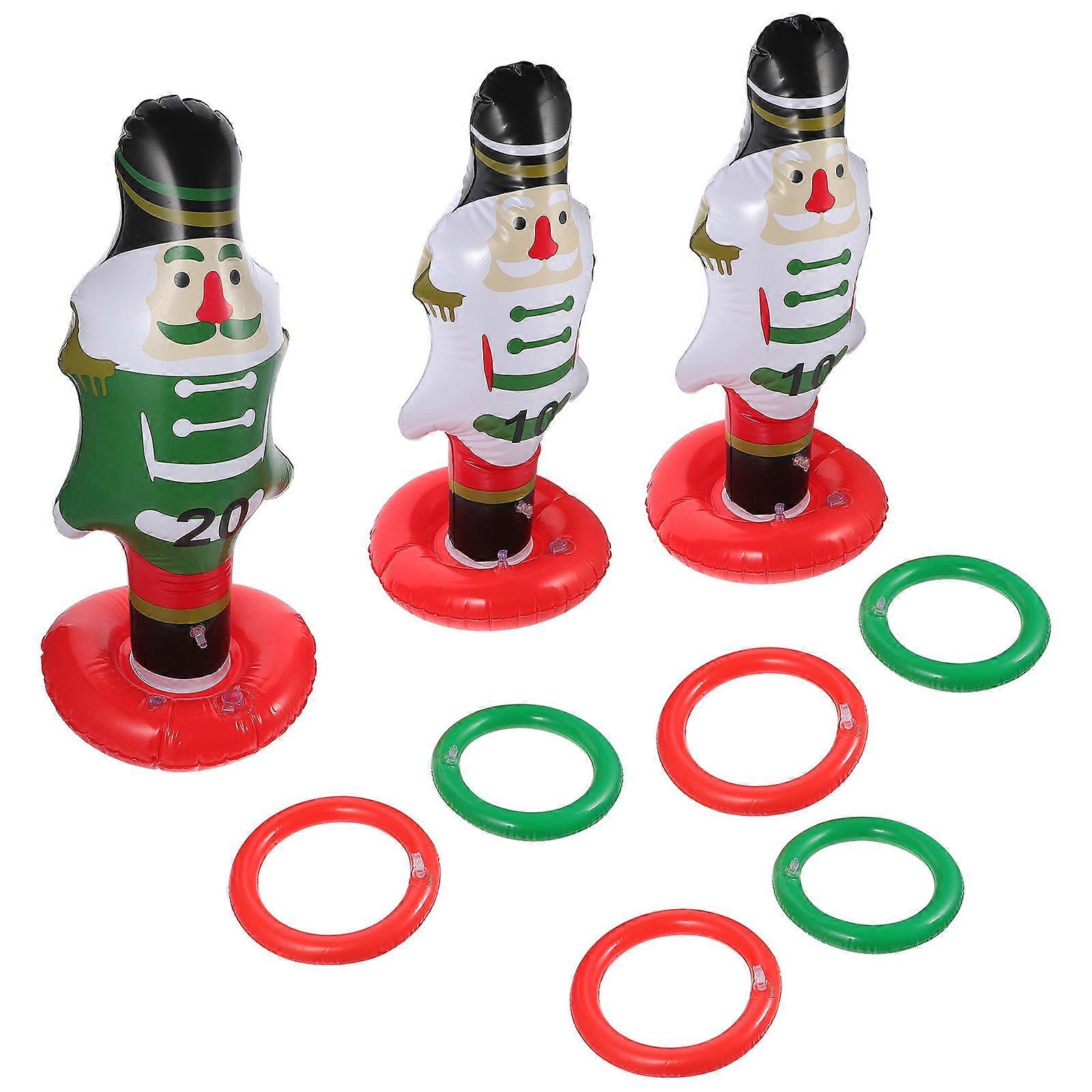 Ring Toss Game Christmas Nutcrackers for Playing 1Set PVC Material