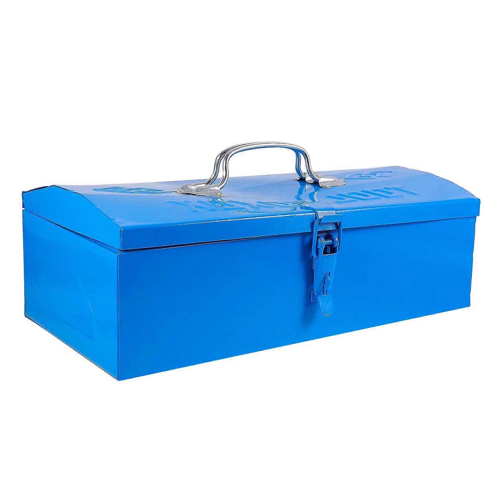 Tool Storage Box Mechanics Tool Box for Storage Use Sturdy Blue Metal