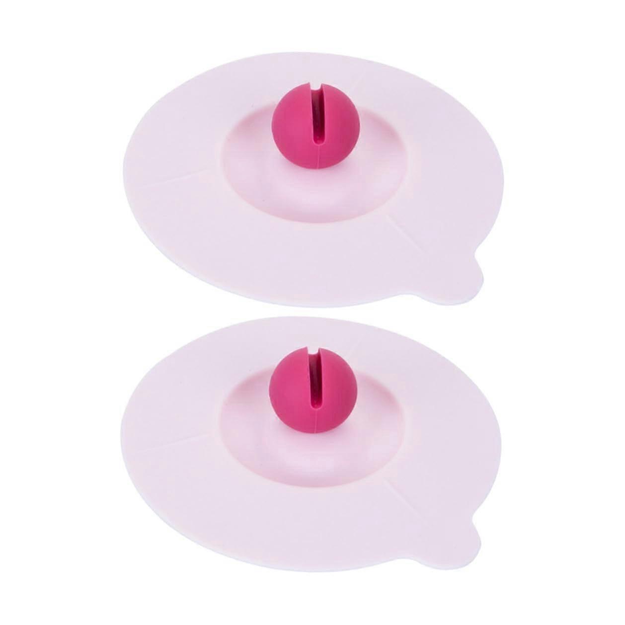 2pcs Silicone Cup Lids with Spoon Rest LeakProof Dustproof Covers for Hot or Cold Drinks