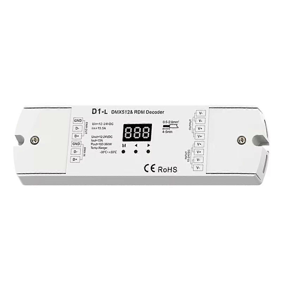 DMX512 Decoder D1-L 1 Channel DMX512 RDM Decoder Receiver LED Dimmers with Digital Display Controlle