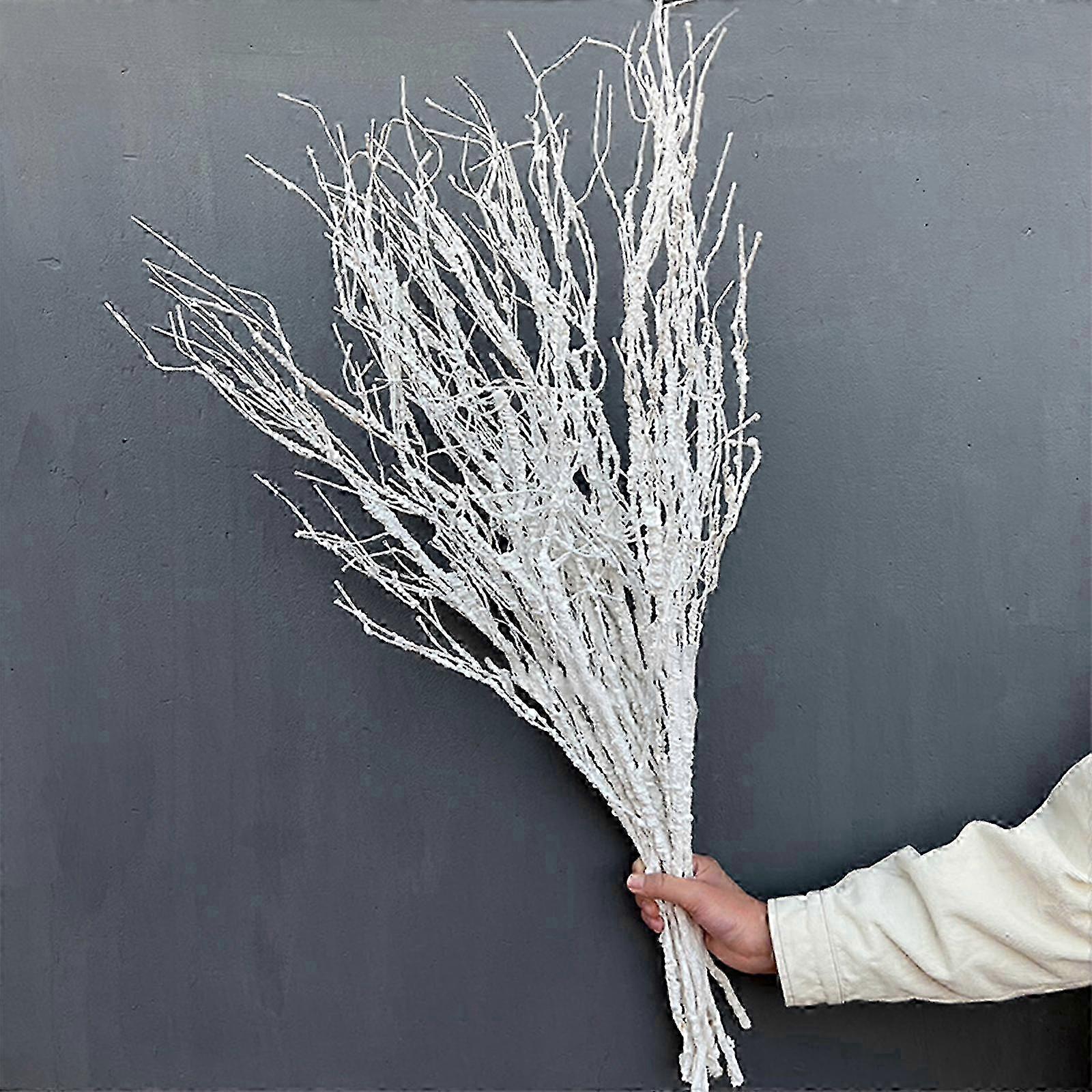 Simulated Dead White Branches Bendable Foam Styrofoam Decoration 10pcs