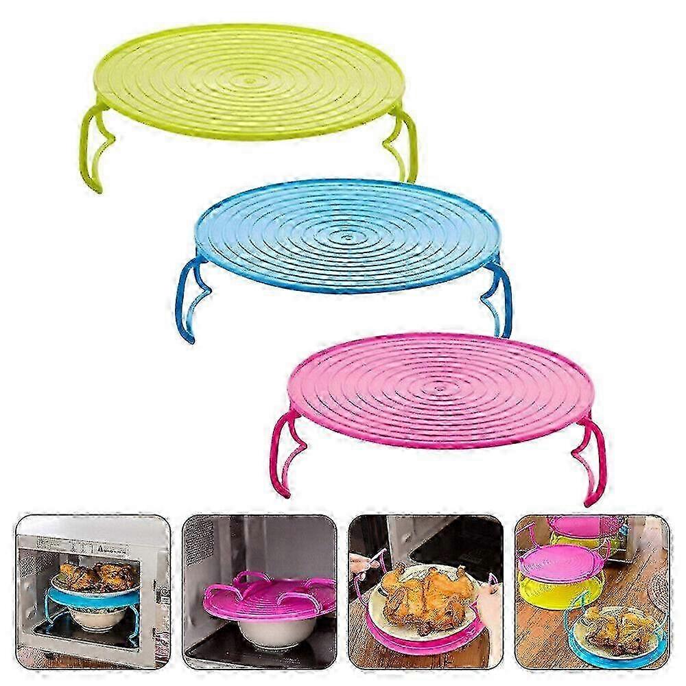 Multi-Functional Microwave Rack Kitchen Dish Steamer Food - random color B2 ZD