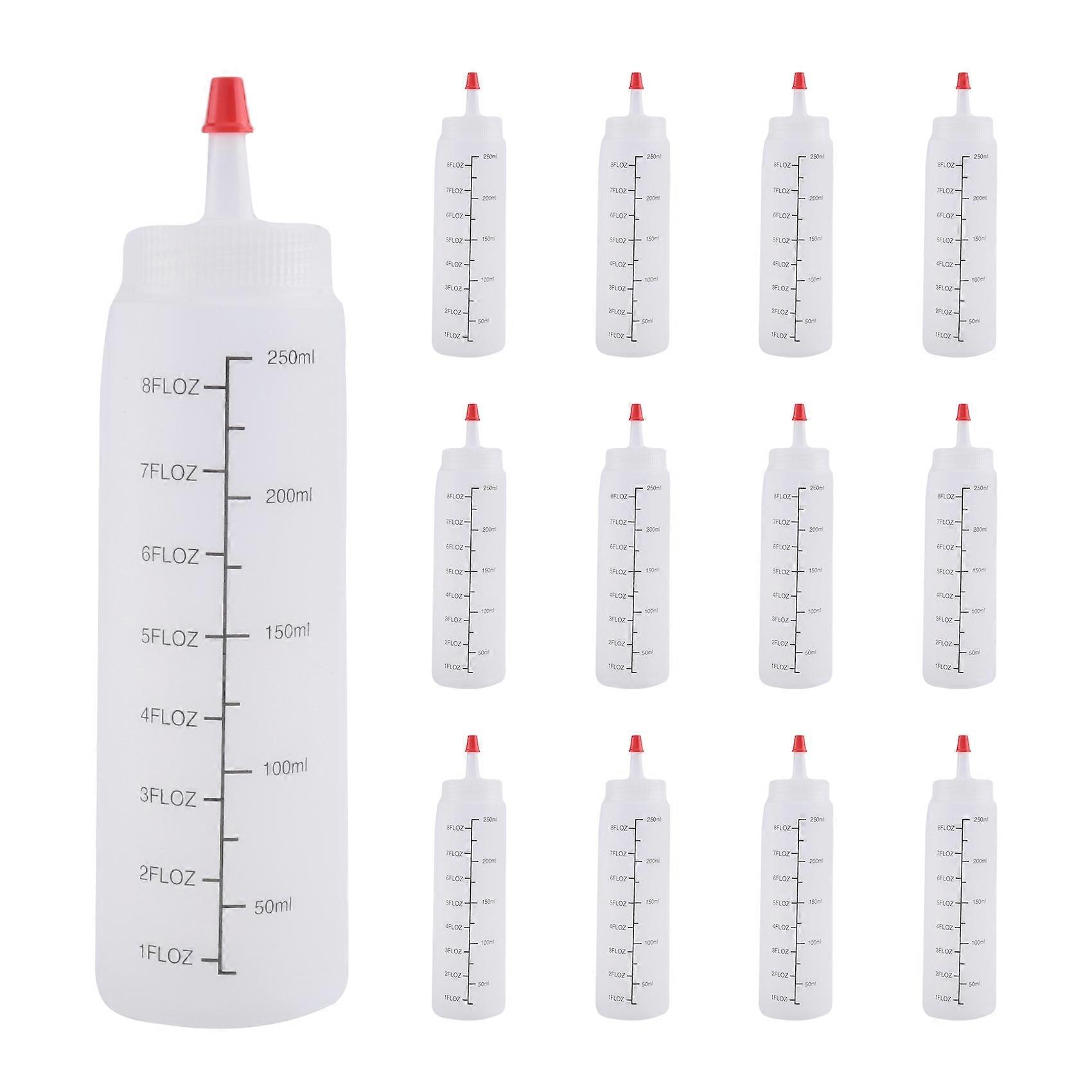 12-pack 225 ml sprutflaskor med röd topplock - plastsprutflaska