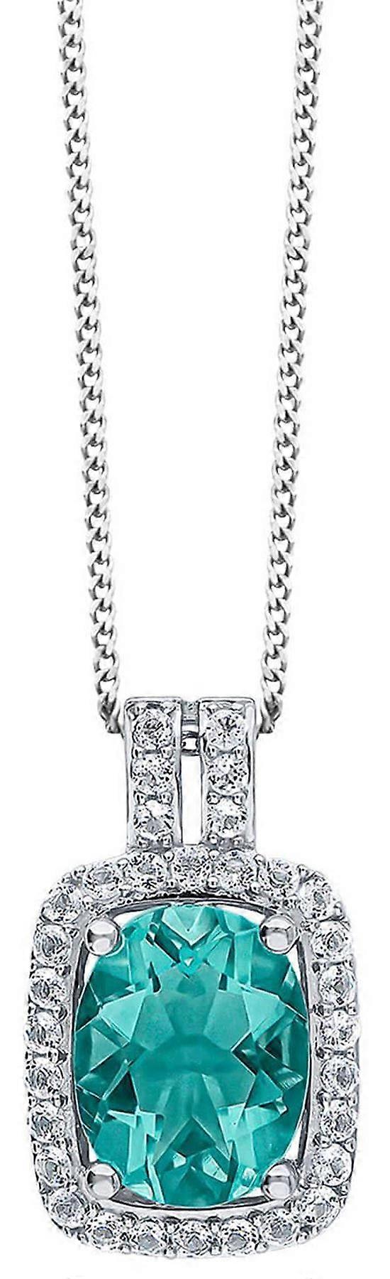 Elements Gold Fluorite and Topaz White Gold Pendant - Blue