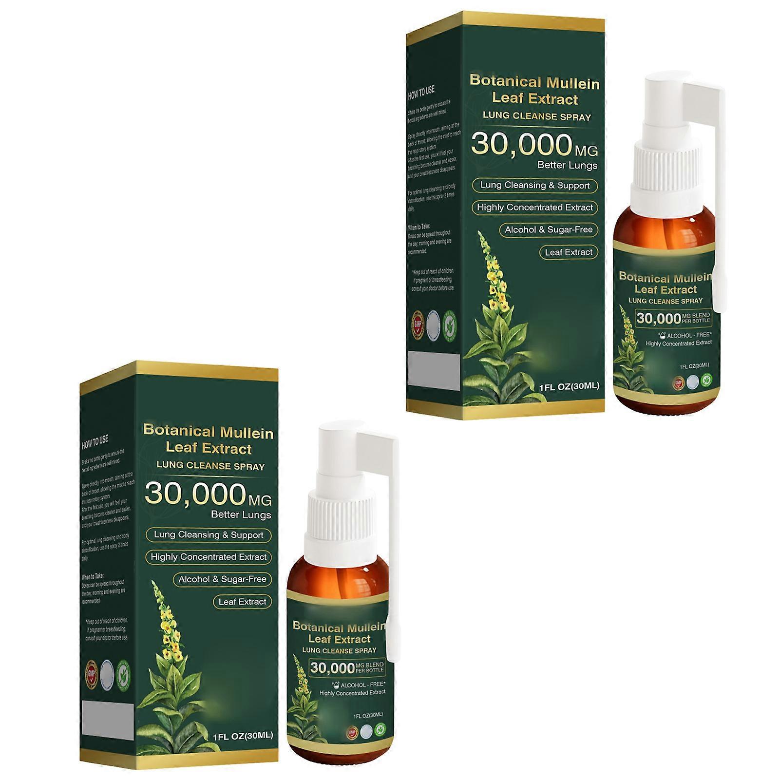 Mullein Leaf Extract Lung Cleanse Spray, 30ml Herbal Respiratory Support Spray