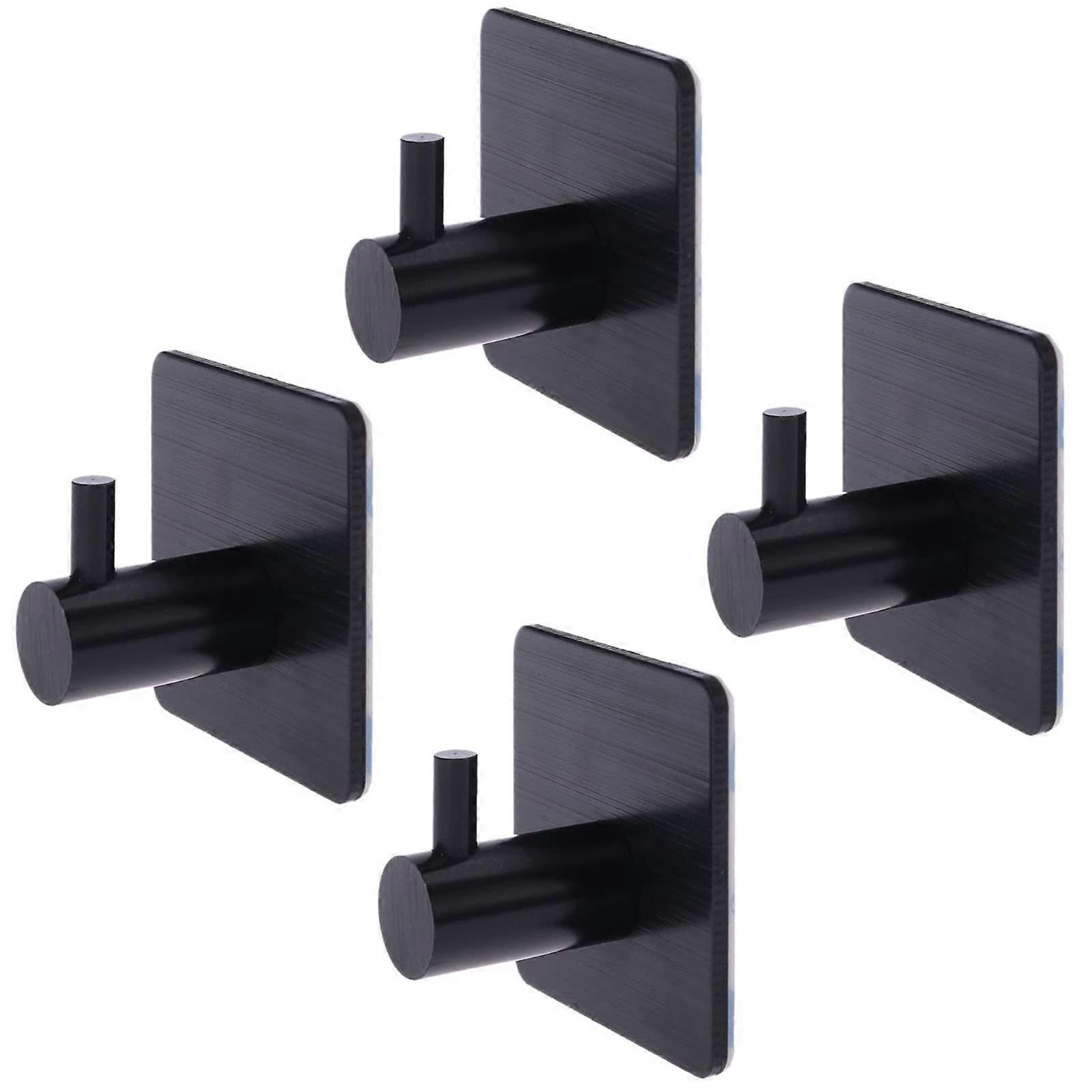 4PCS Stainless Steel Self Adhesive Towel Hooks No Drill Rustproof Wall Mounted for Bathroom Kitchen