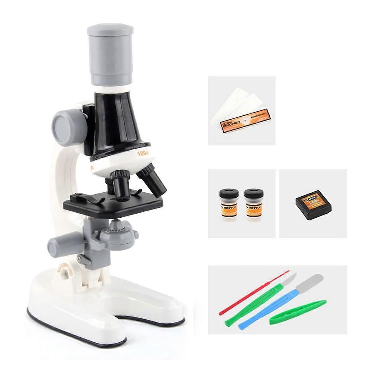 Kids Microscope with LED Light, 1200X Student Microscope for School Science Projects, White