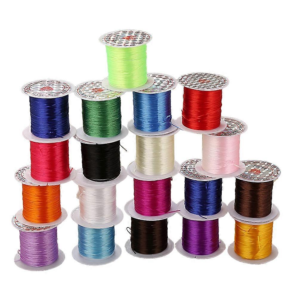 Crystal Thread Elastic Cord for Craft with 25 Rolls Assorted Color Transparent String